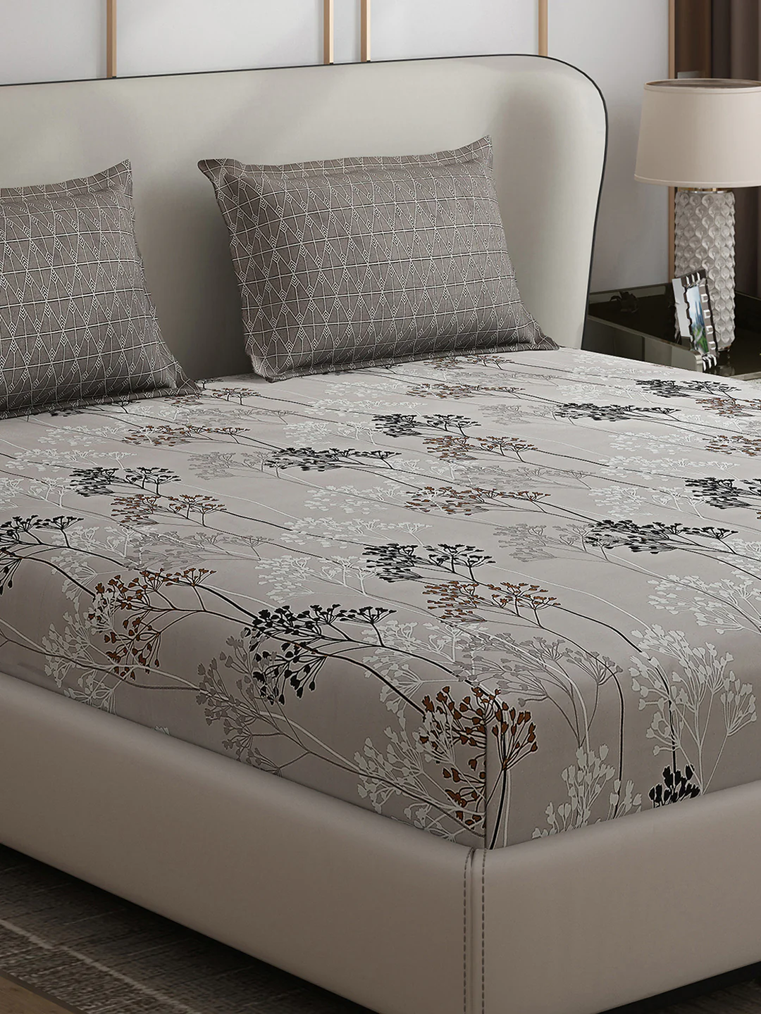 110 GSM Polyester Double Bed 1 Bedsheet with 2 Pillow Covers (Aromatic) - Updated - Updated - Updated