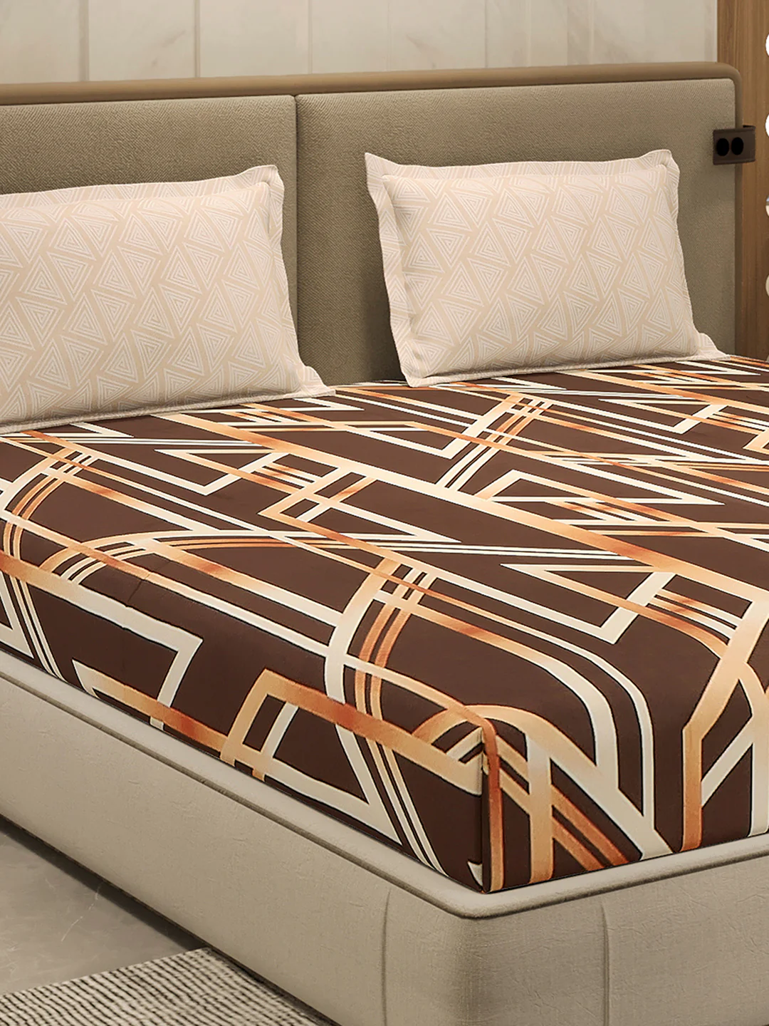 130 GSM Polyester Double Bed 1 Bedsheet with 2 Pillow Cover (Immortal)