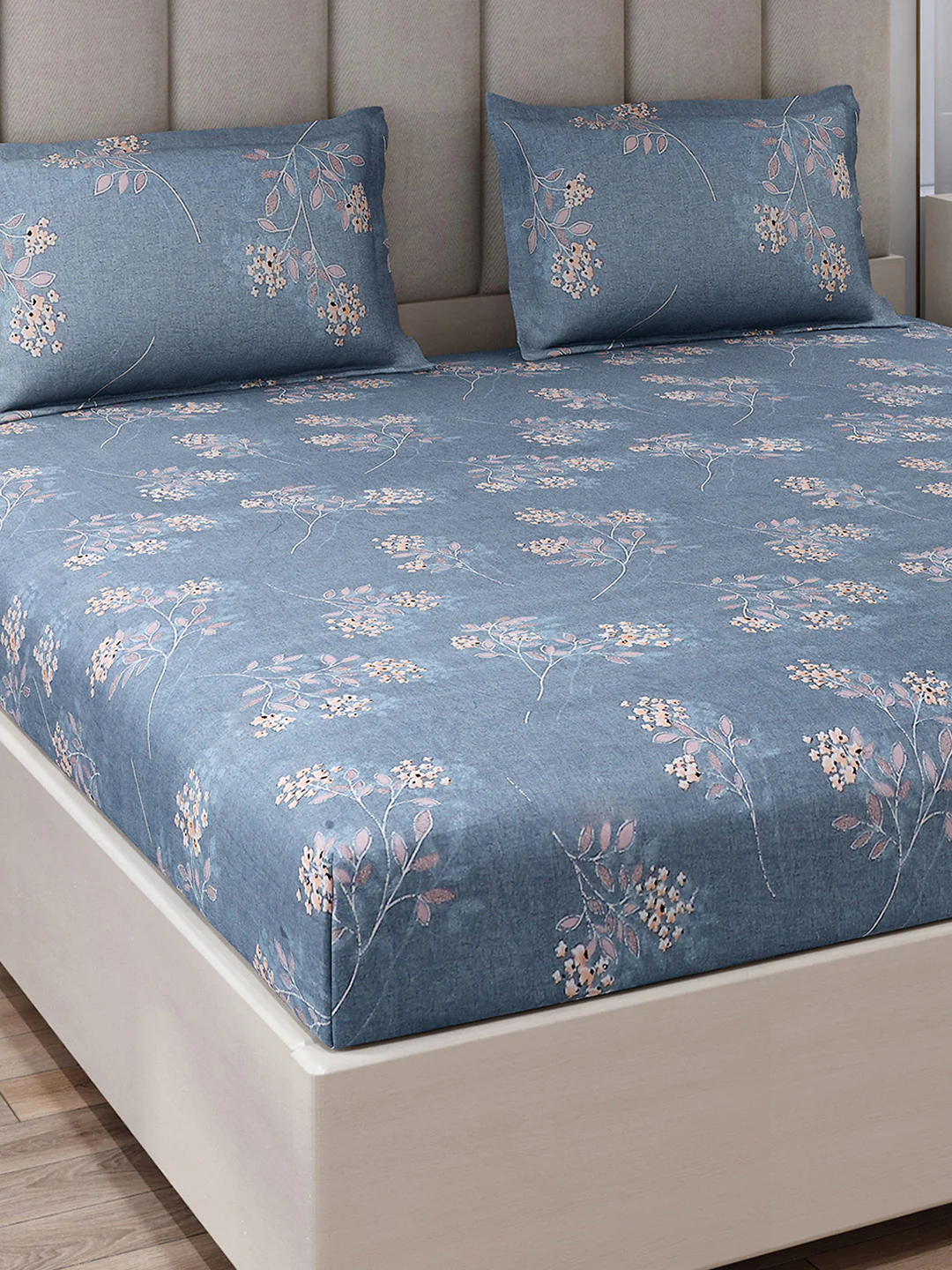 130 GSM Polyester King Size 1 Bedsheet with 2 Pillow Covers (Royal King)