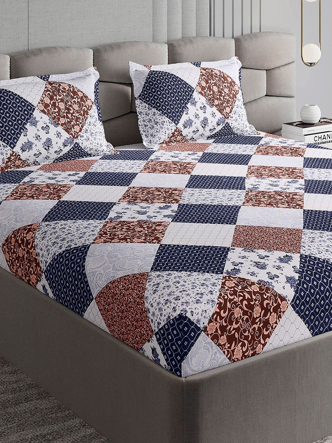 155 GSM Micro Double Bed 1 Bedsheet with 2 Pillow Cover (Clare)
