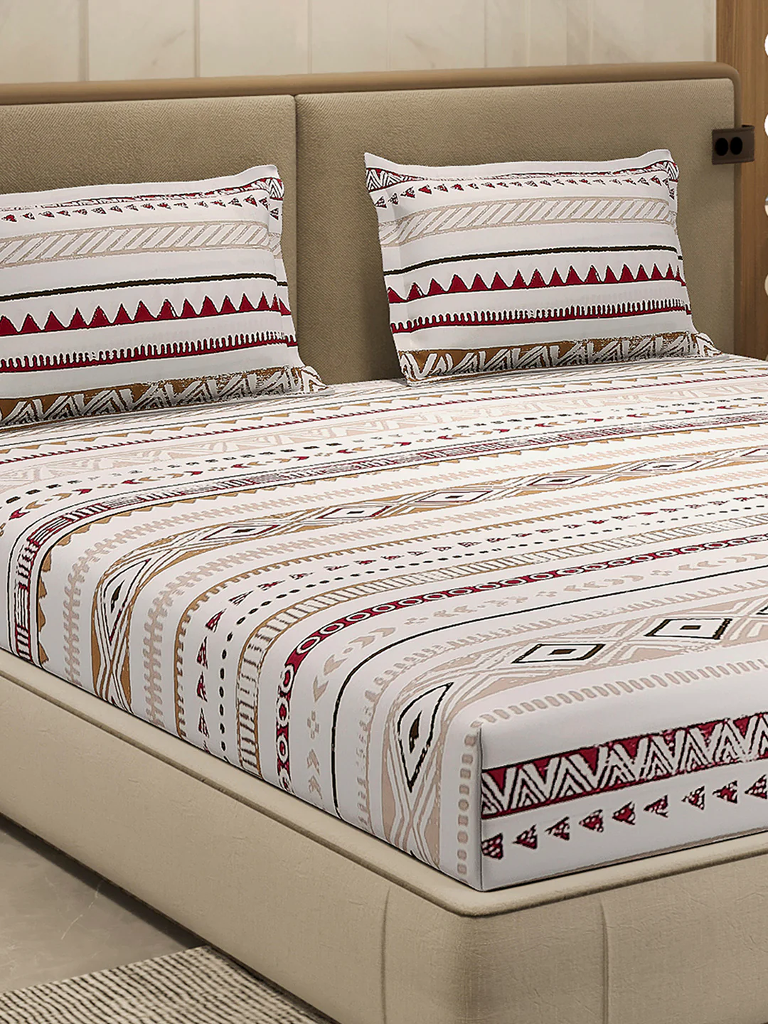 210 TC 100% Bamboo King 1 Bedsheet with 2 Pillow Cover (Eco-Ease)