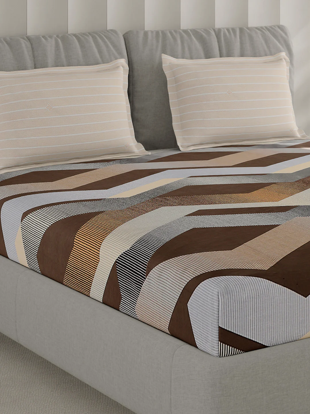 210 TC Cotton Double Bed 1 Bedsheet with 2 Pillow Covers (Ramona)