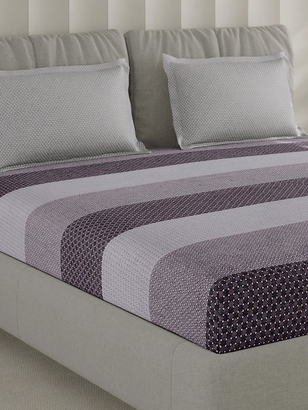 210 TC Cotton Double Bed 1 Bedsheet with 2 Pillow Covers (Ramona)