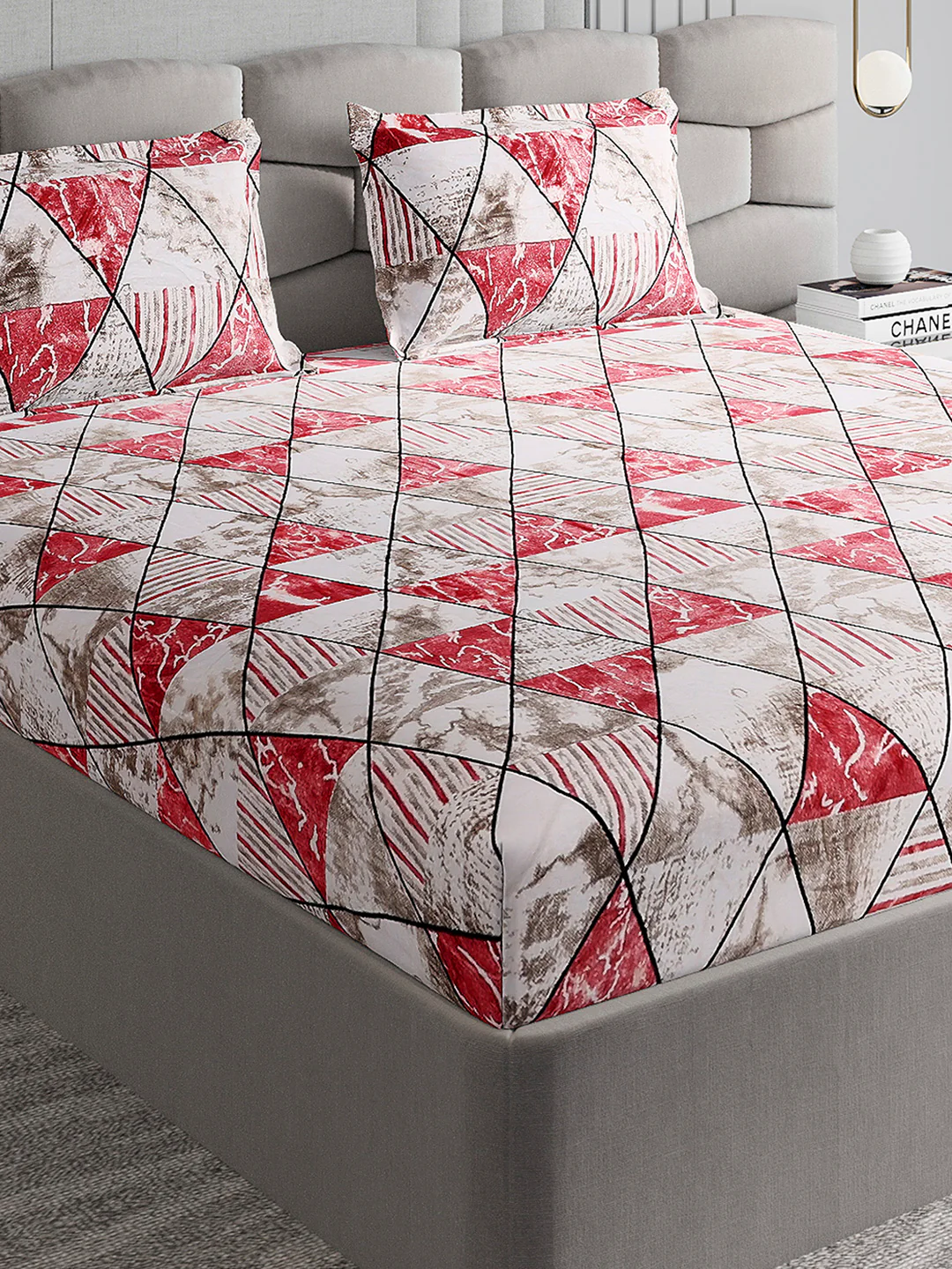 247 GSM 100% Polyester King Bed 1 Bedsheet with 2 Pillow Cover (Vibe)