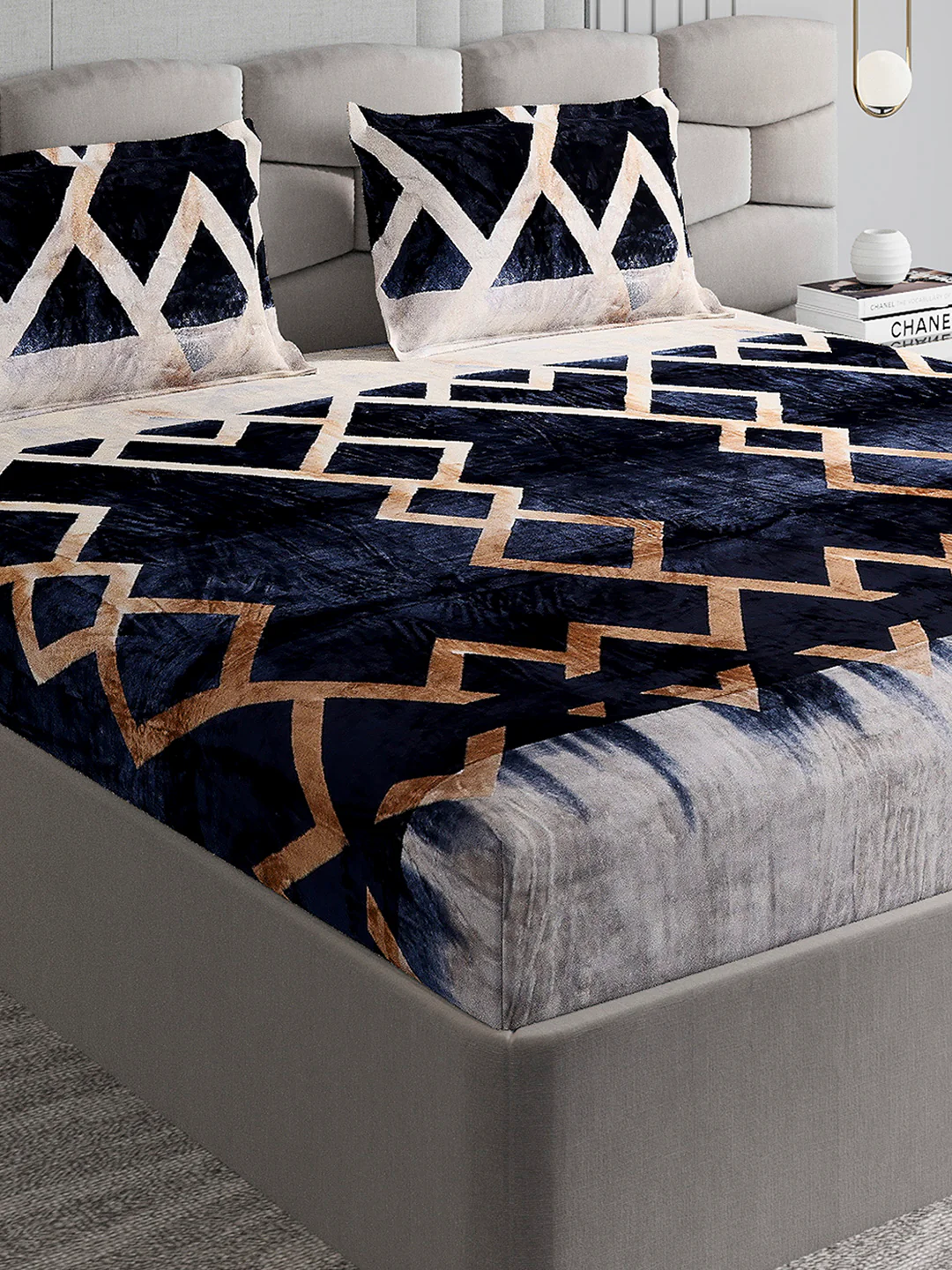 247 GSM 100% Polyester King Bed 1 Bedsheet with 2 Pillow Cover (Vibe)