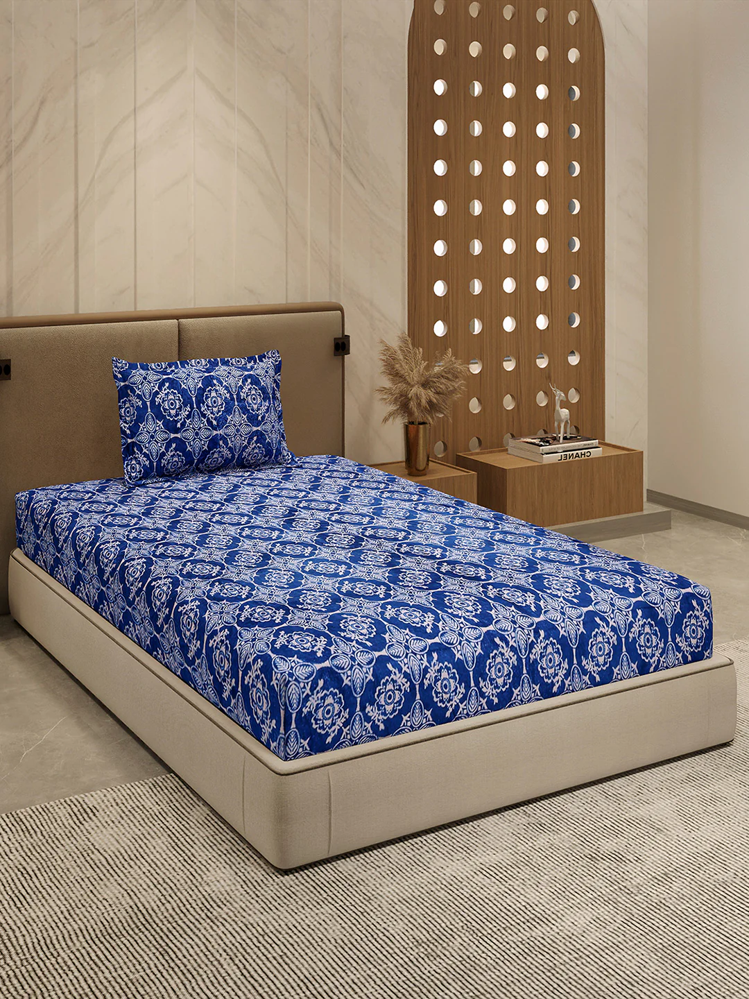 264 GSM 100% Polyester Single Bed 1 Bedsheet with 1 Pillow Cover (Nixie Piece) - Image 4