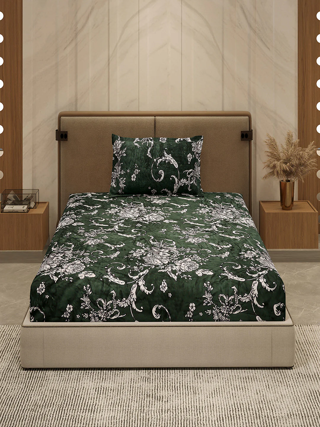 264 GSM 100% Polyester Single Bed 1 Bedsheet with 1 Pillow Cover (Nixie Piece) - Image 2