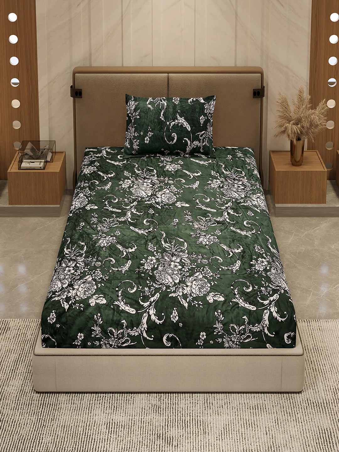 264 GSM 100% Polyester Single Bed 1 Bedsheet with 1 Pillow Cover (Nixie Piece) - Image 3