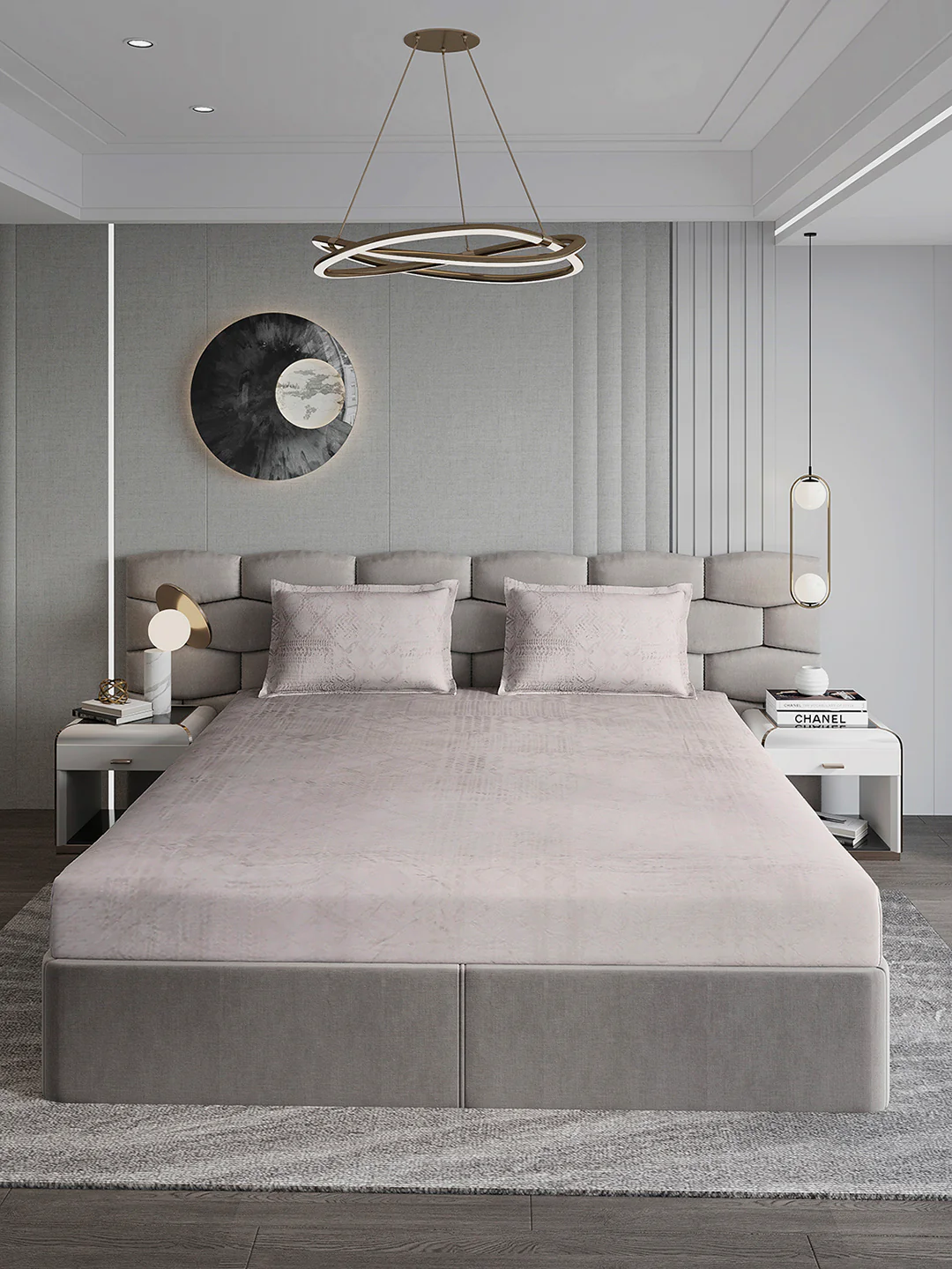 267 GSM 100% Polyester King Bed 1 Bedsheet with 2 Pillow Cover (Master Piece) - Image 2