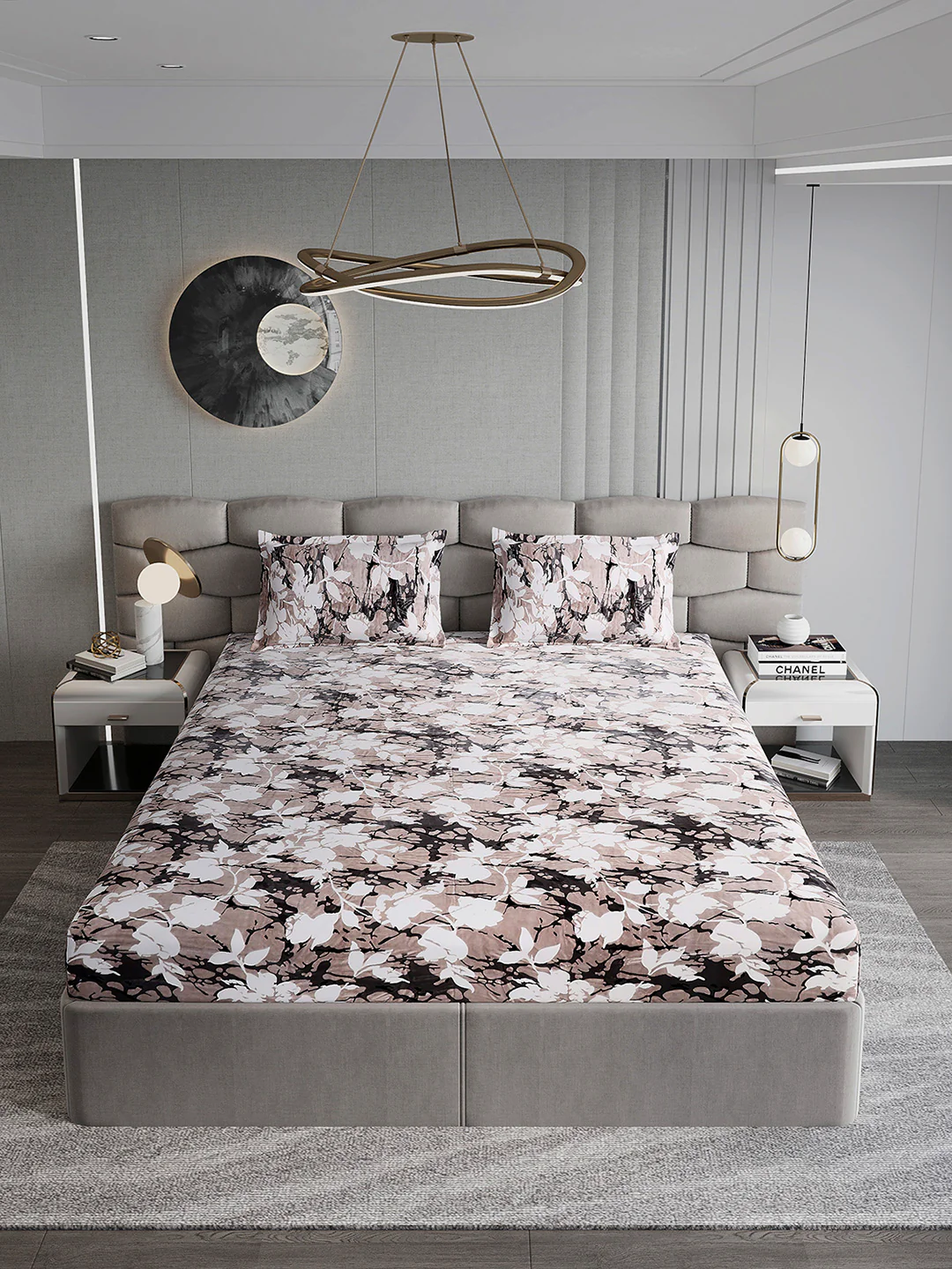 371 GSM 100% Polyester King Bed 1 Bedsheet with 2 Pillow Cover (Rubina King) - Image 3