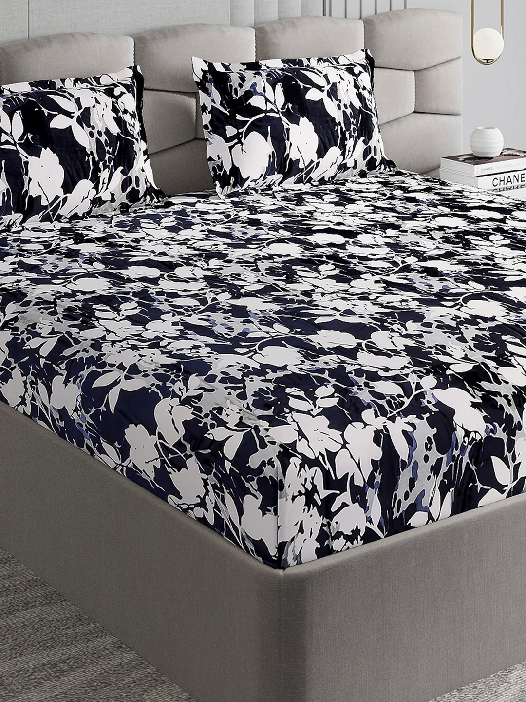371 GSM 100% Polyester King Bed 1 Bedsheet with 2 Pillow Cover (Rubina King)