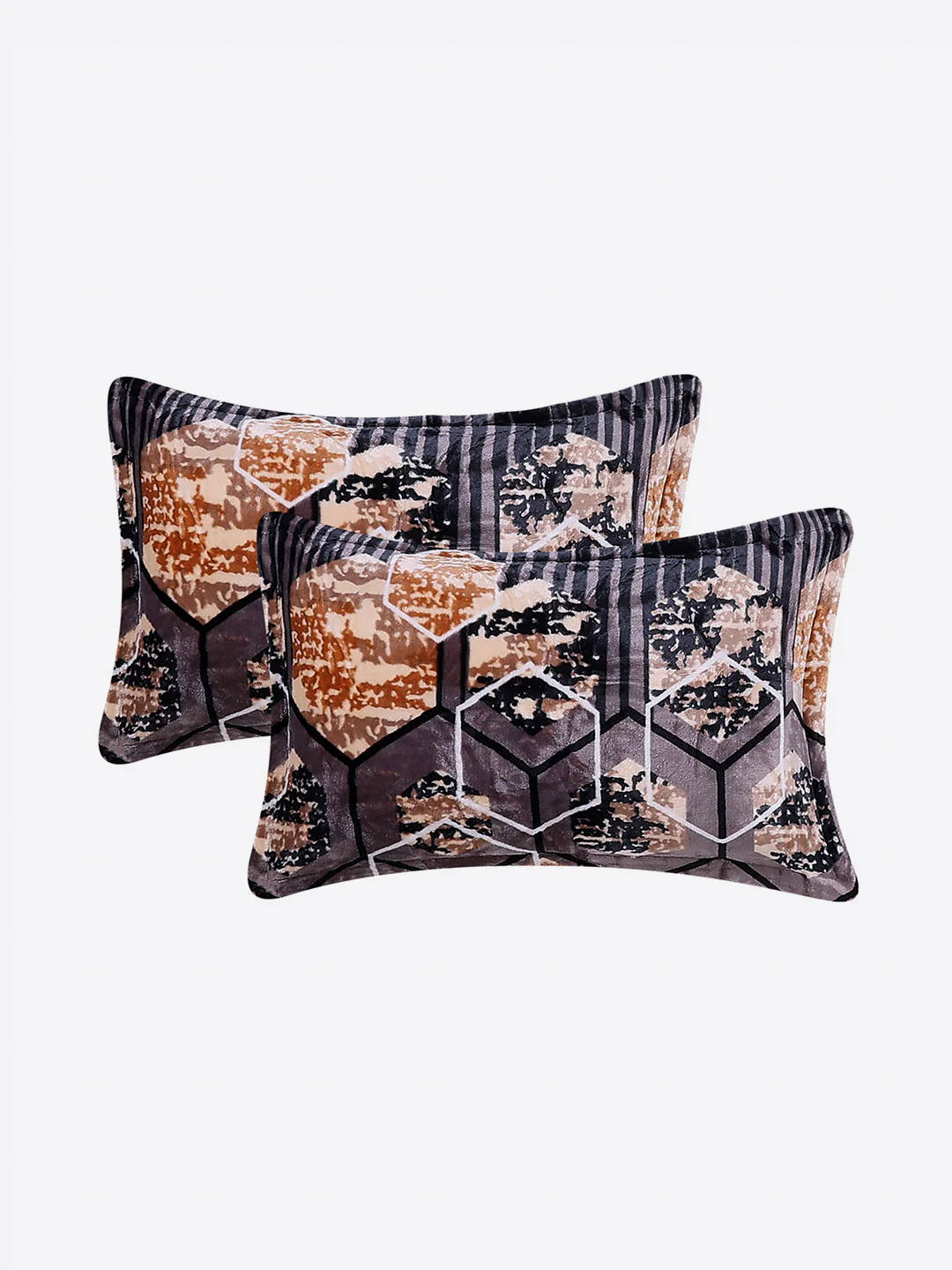 374 GSM 100% Polyester Double Bed 1 Bedsheet with 2 Pillow Cover (Impression) - Image 7