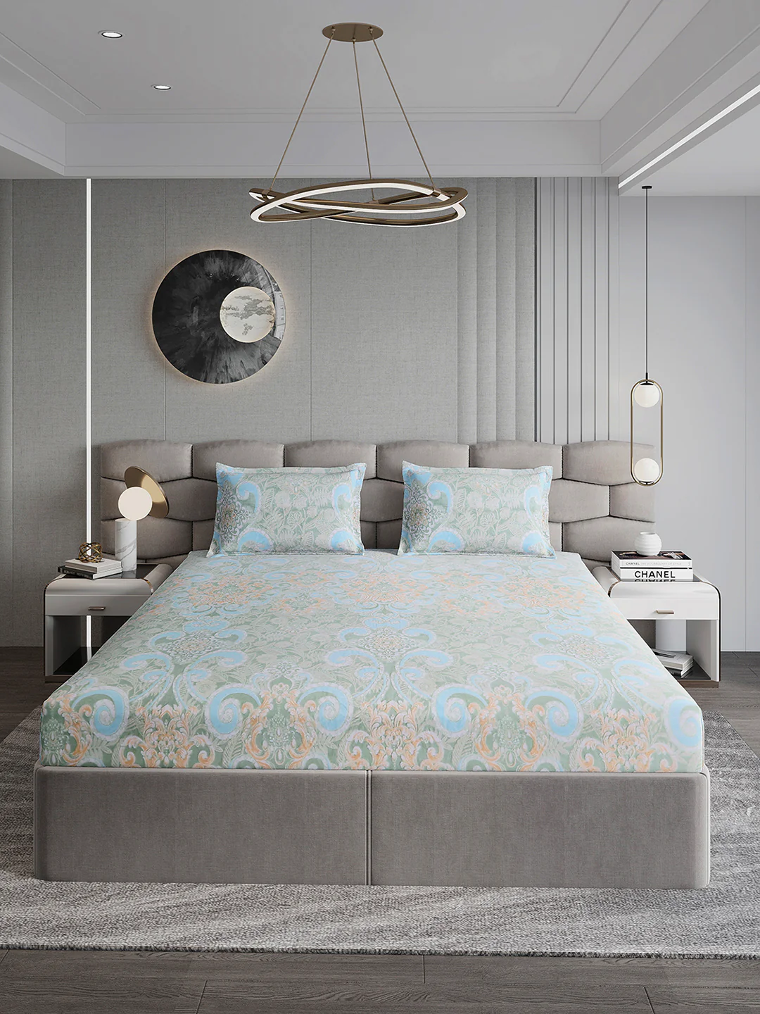 393 GSM 100% Polyester King Bed 1 Bedsheet with 2 Pillow Cover (Golden Choice) - Image 2