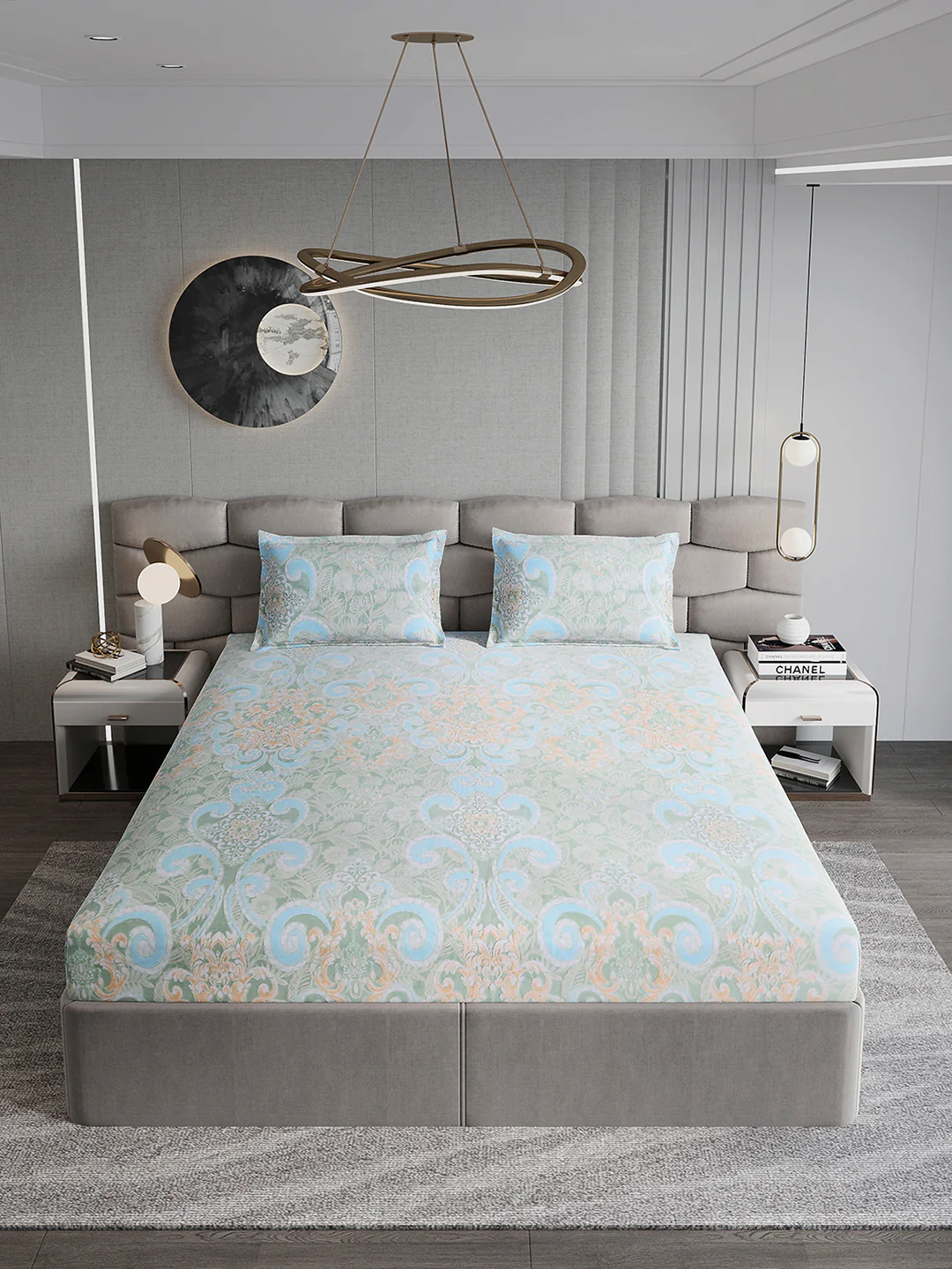393 GSM 100% Polyester King Bed 1 Bedsheet with 2 Pillow Cover (Golden Choice) - Image 3