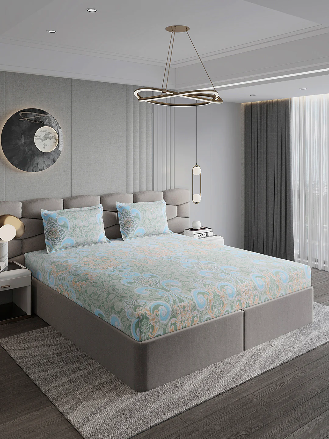 393 GSM 100% Polyester King Bed 1 Bedsheet with 2 Pillow Cover (Golden Choice) - Image 4