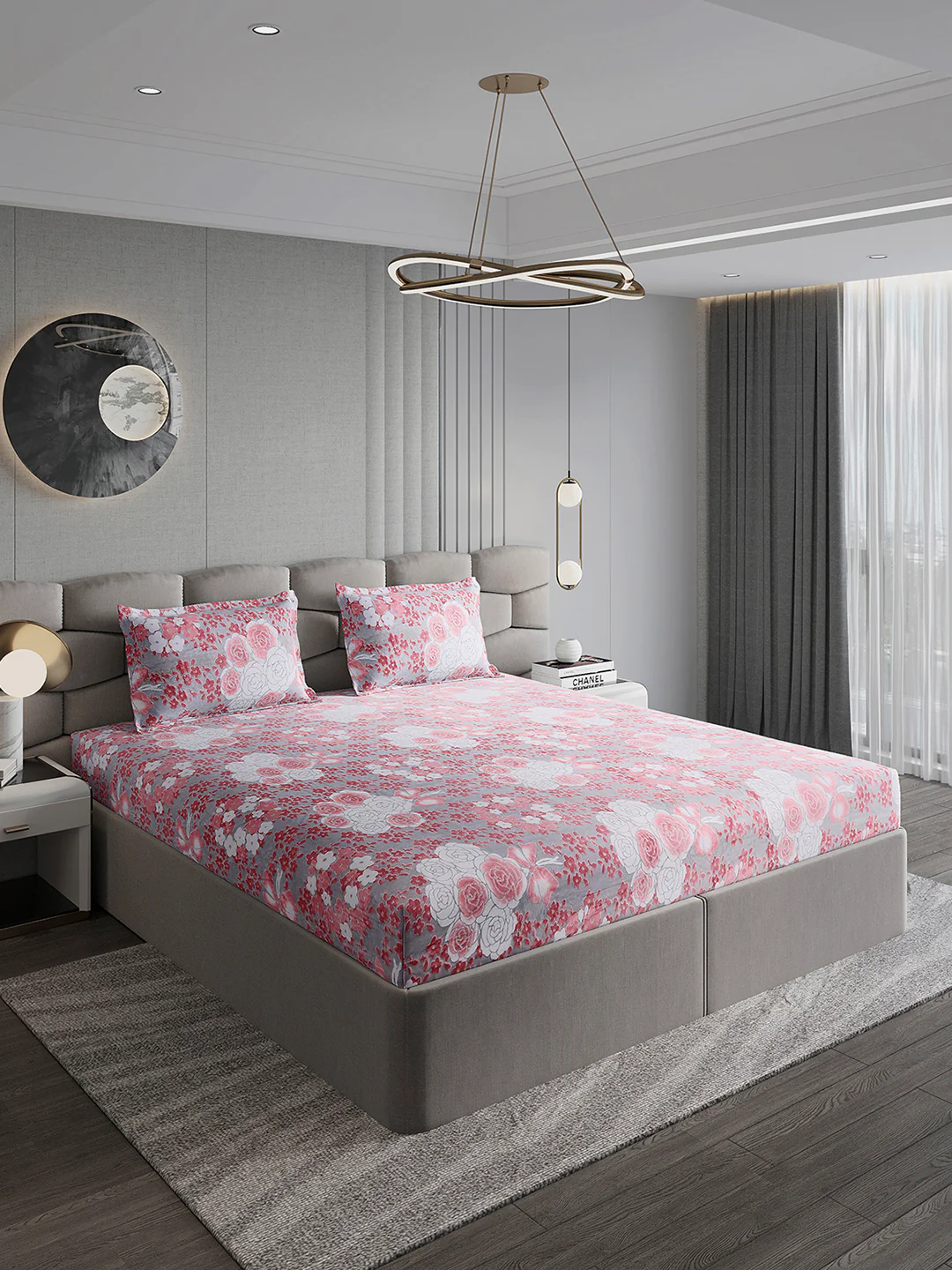 393 GSM 100% Polyester King Bed 1 Bedsheet with 2 Pillow Cover (Golden Choice) - Image 4