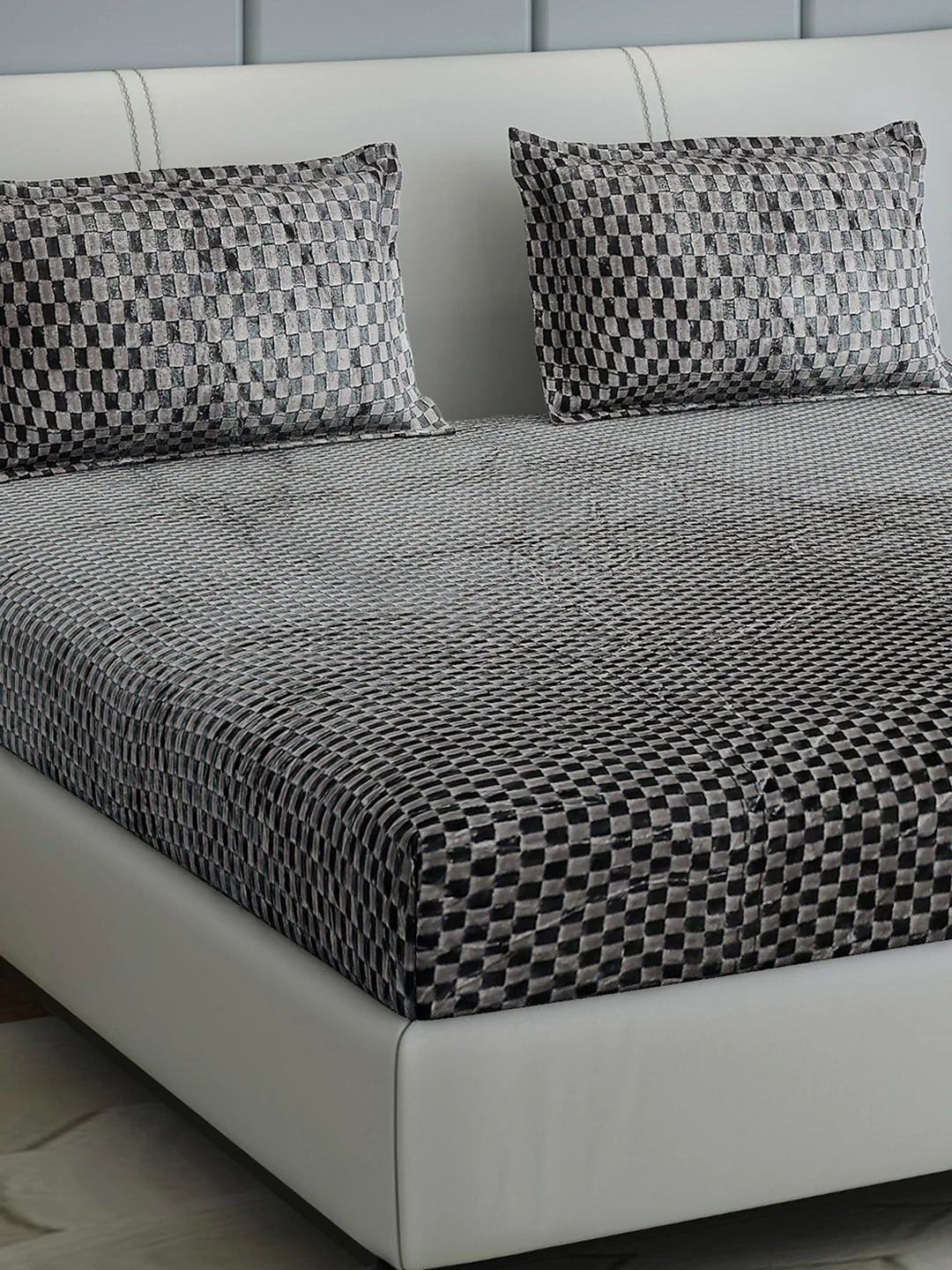 300 GSM 100% Polyester King Bed 1 Bedsheet with 2 Pillow Cover (Seven Seas)