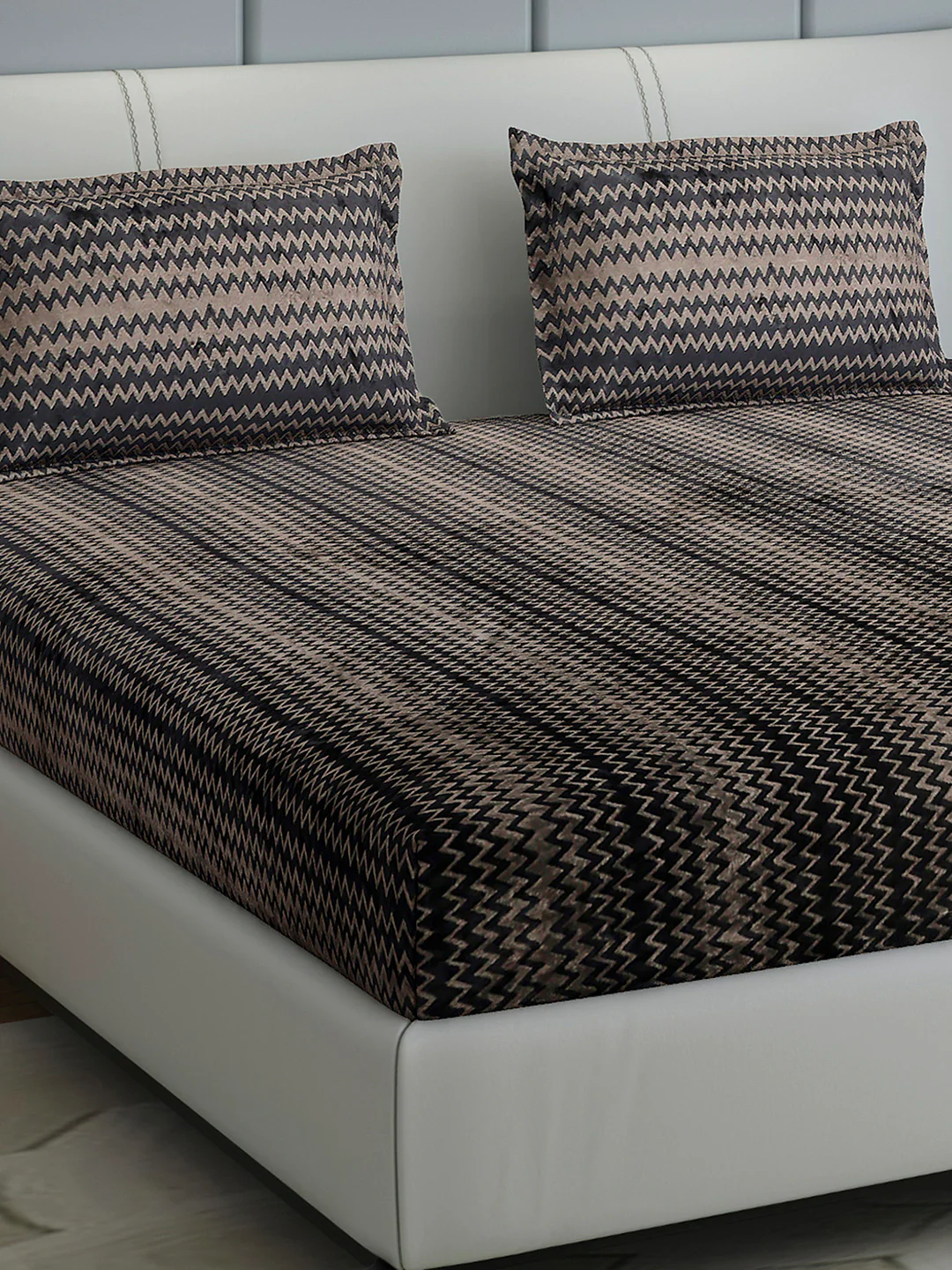 393 GSM 100% Polyester King Bed 1 Bedsheet with 2 Pillow Cover (Spherix)