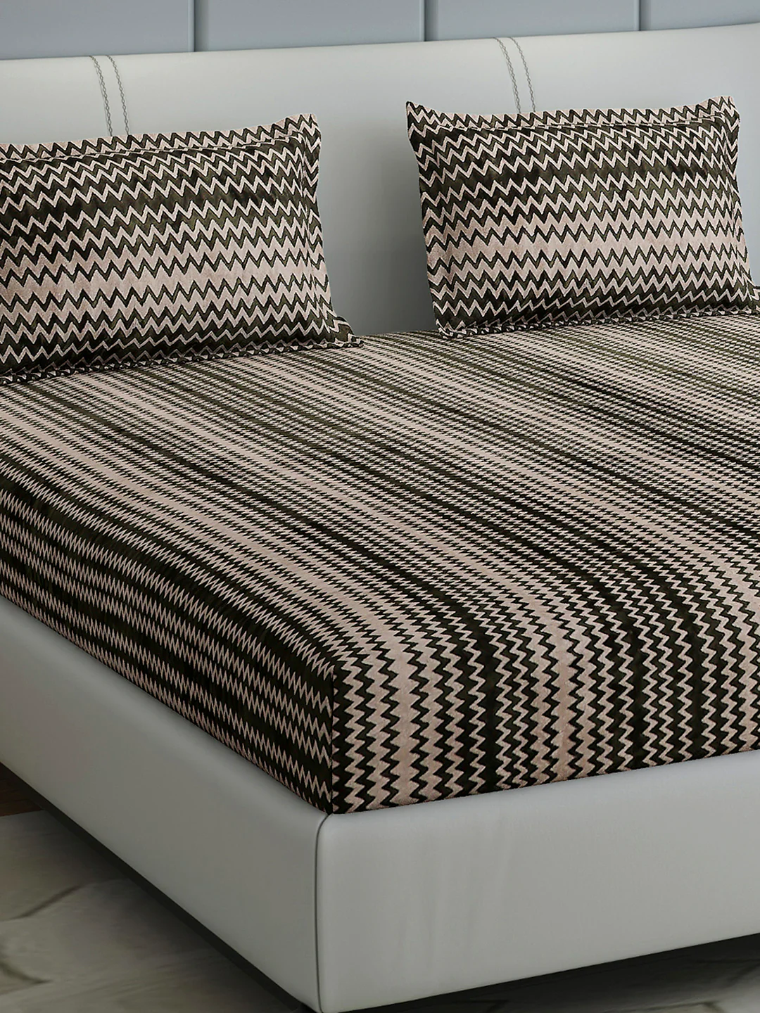 393 GSM 100% Polyester King Bed 1 Bedsheet with 2 Pillow Cover (Spherix)