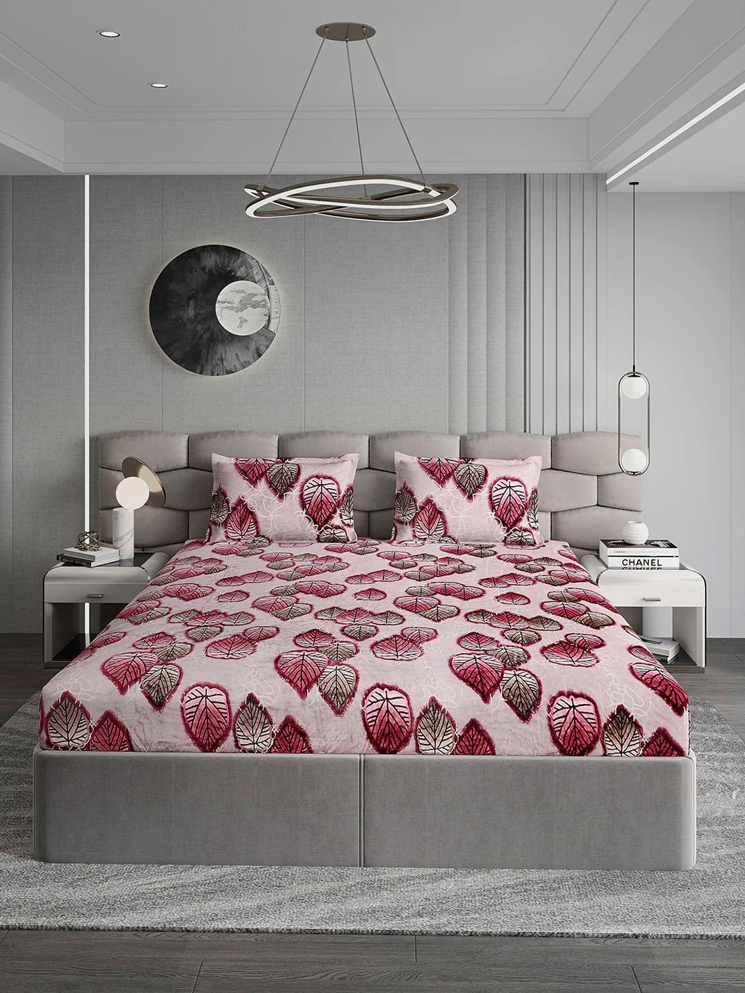 495 GSM 100% Polyester King Bed 1 Bedsheet with 2 Pillow Cover (Gold Mine) - Image 2
