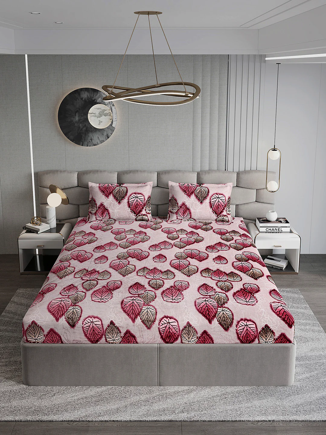 495 GSM 100% Polyester King Bed 1 Bedsheet with 2 Pillow Cover (Gold Mine) - Image 3