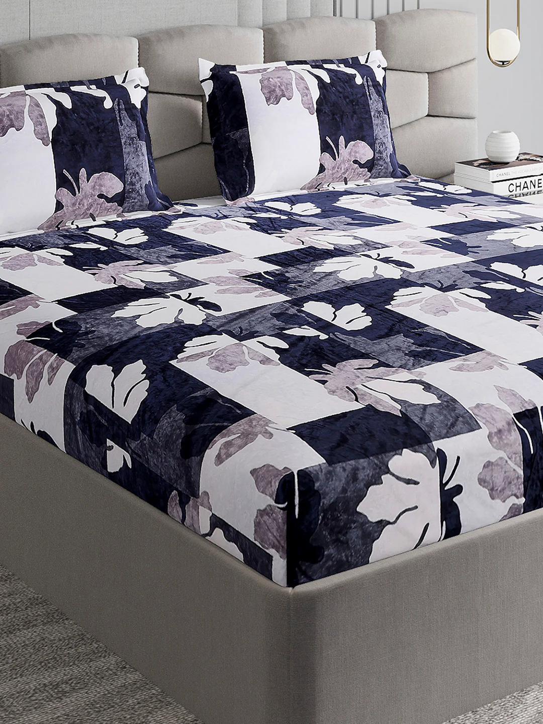 495 GSM 100% Polyester King Bed 1 Bedsheet with 2 Pillow Cover (Gold Mine)