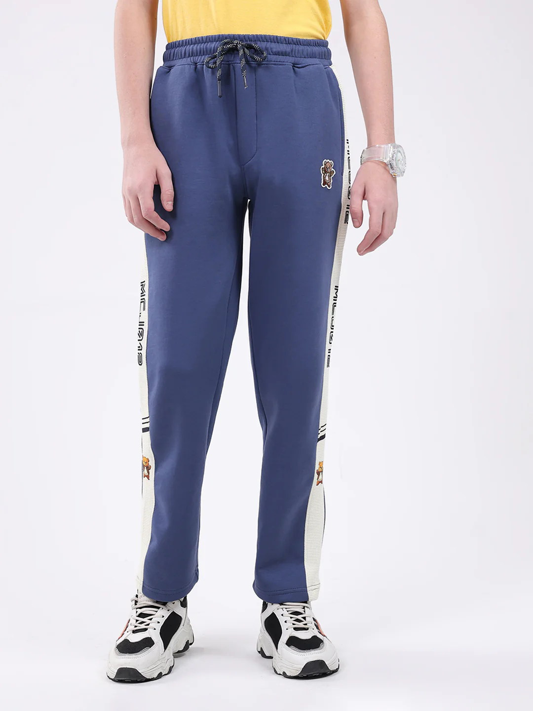 Boys Blue Printed Regular Fit Lower
