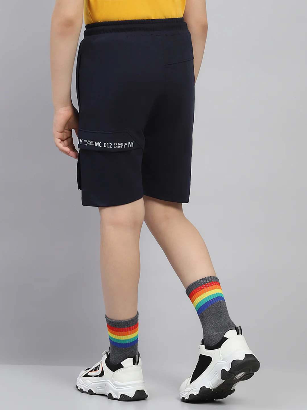 Boys Navy Blue Printed Bermuda - Image 5