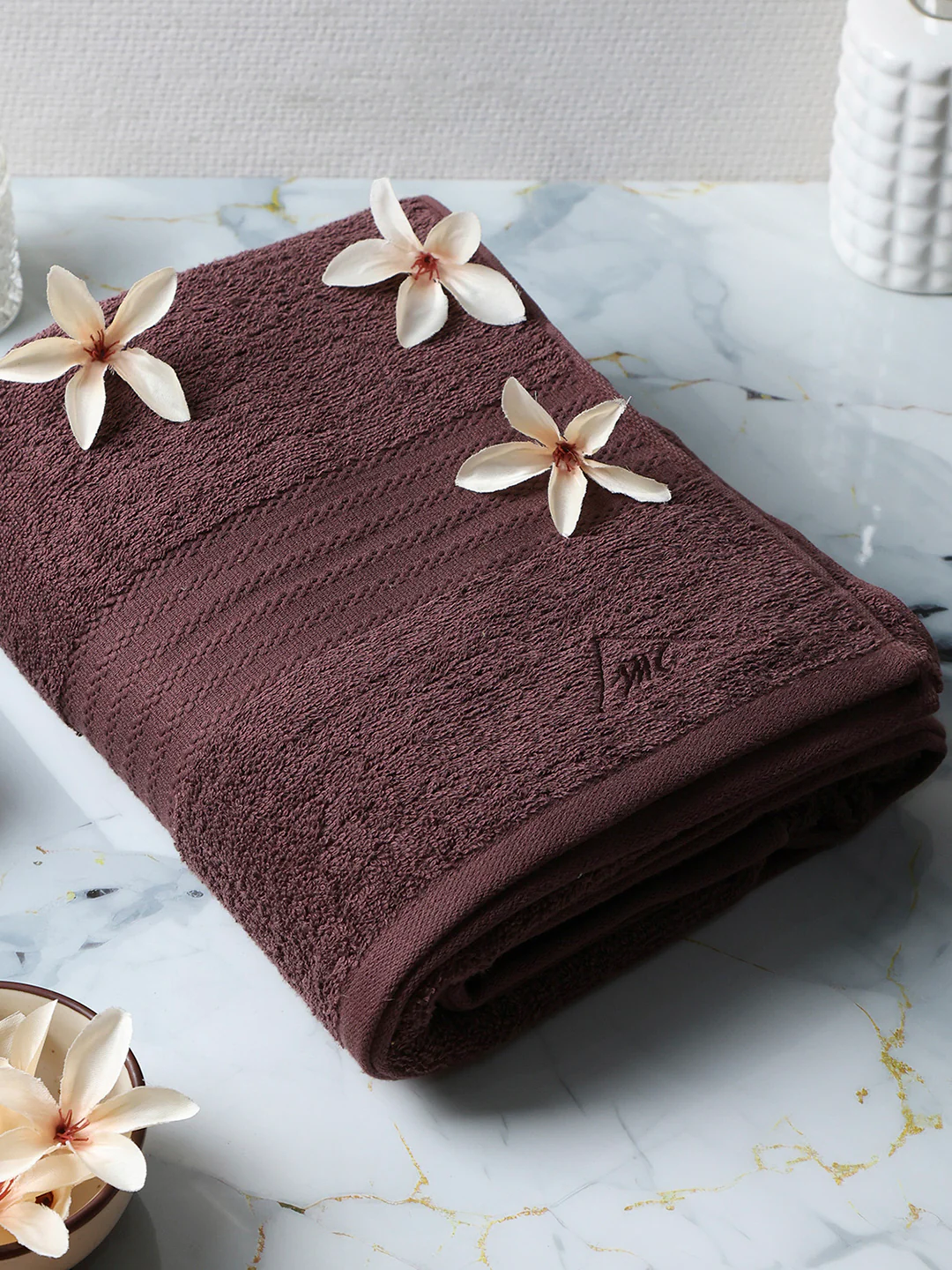 Brown Cotton Solid 400 GSM Car Towel (Jazz)