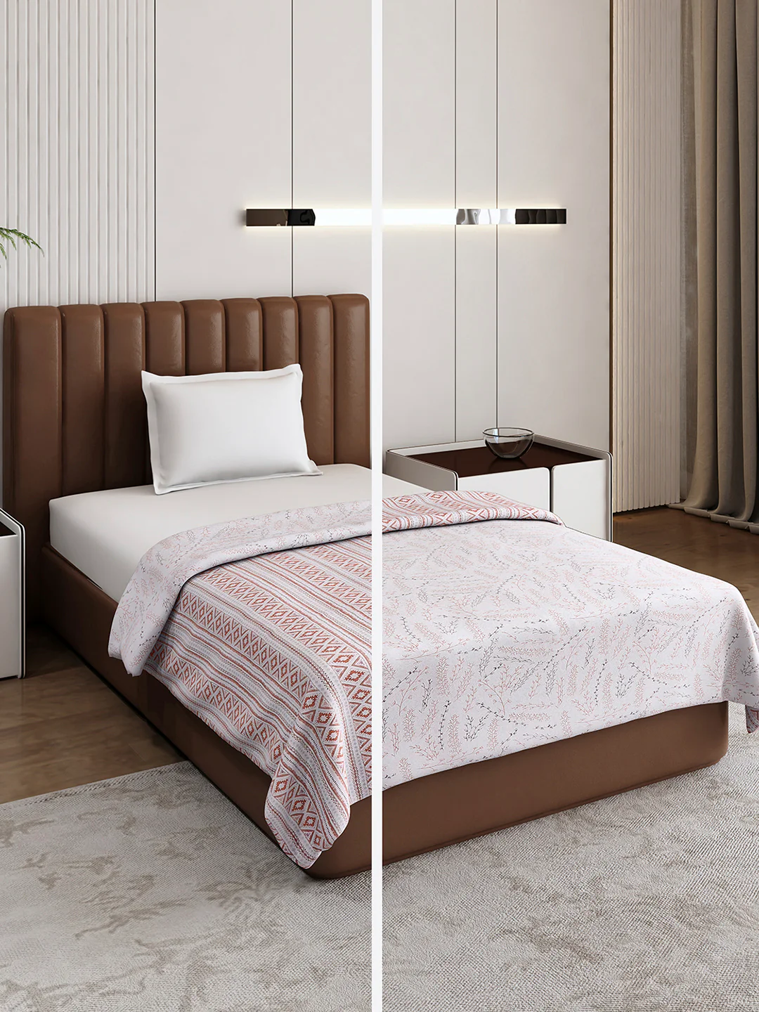 Floral Print Single Bed 150 GSM Dohar for Mild Winter - (Daisy)