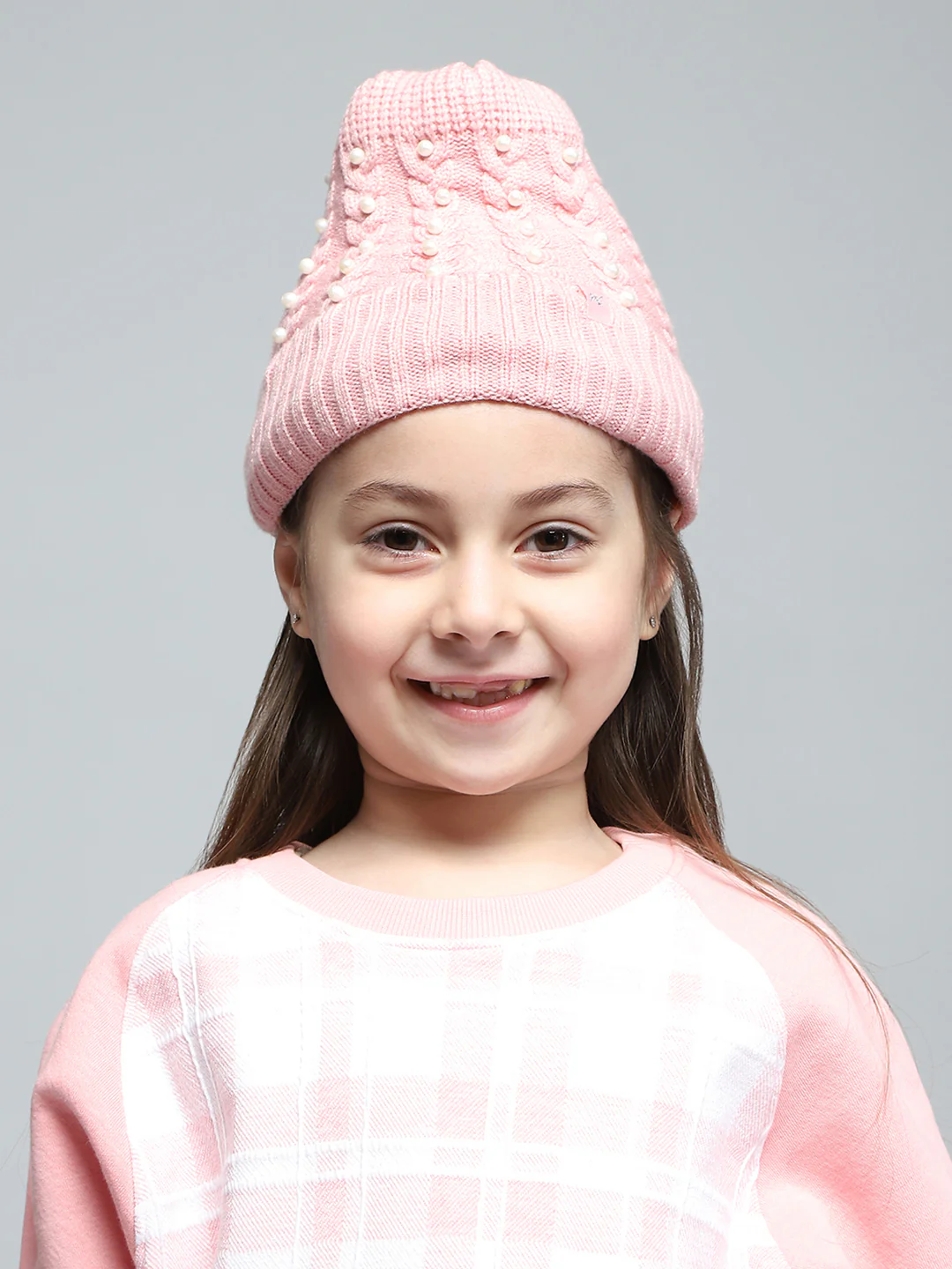 Kids Pink Self Design Cap