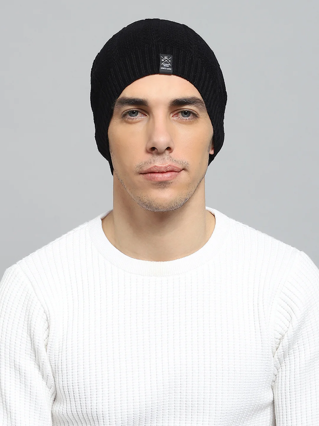 Men Black Solid Cap