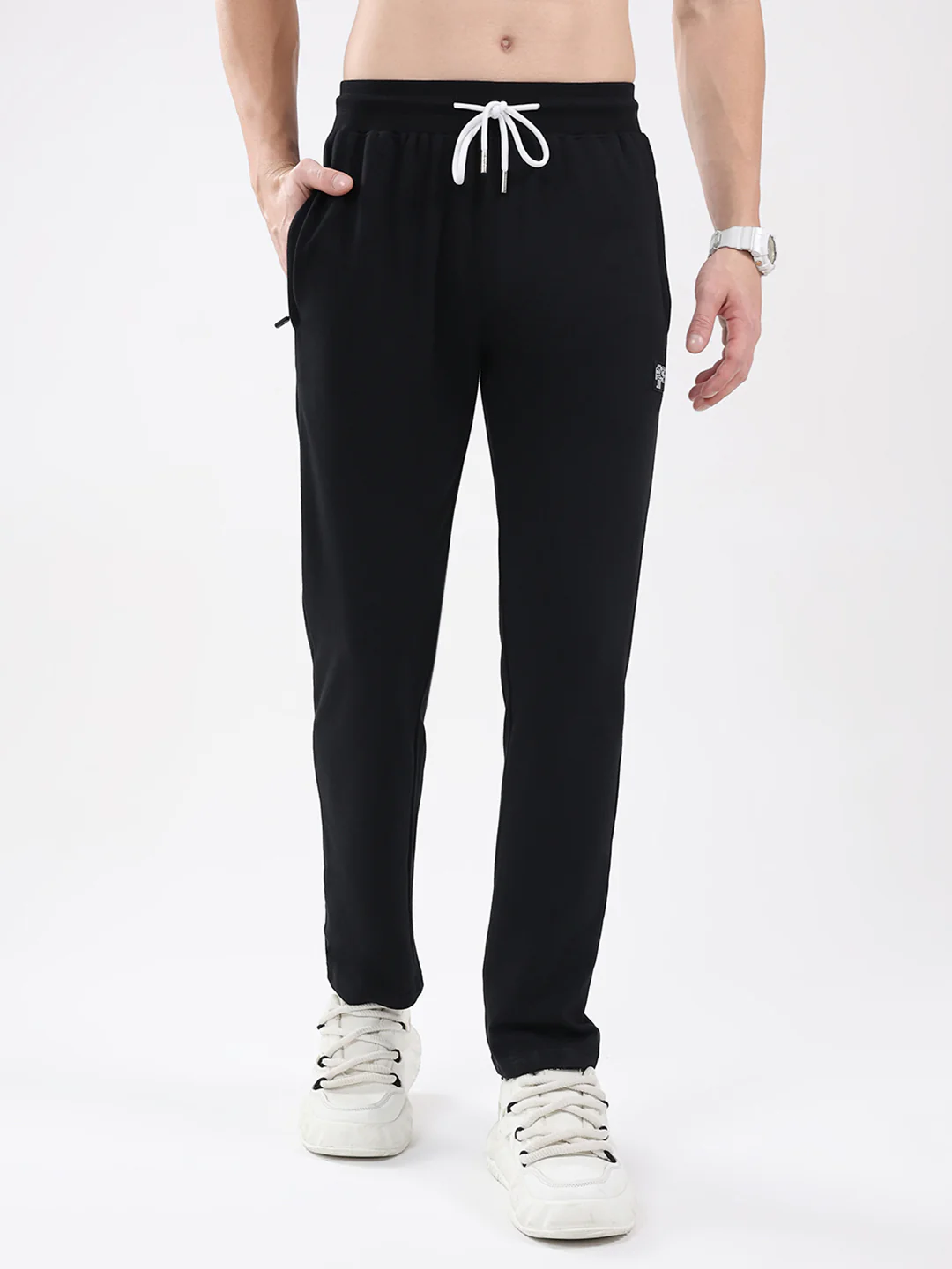 Rock.it Men Black Solid Regular Fit Winter Lower