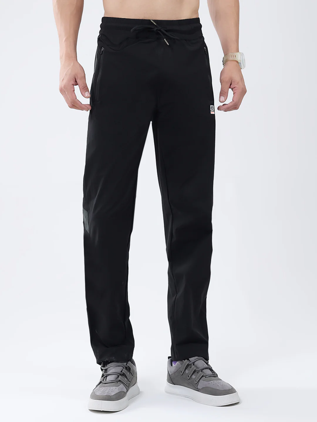 Men Black Solid Regular Fit Winter Lower
