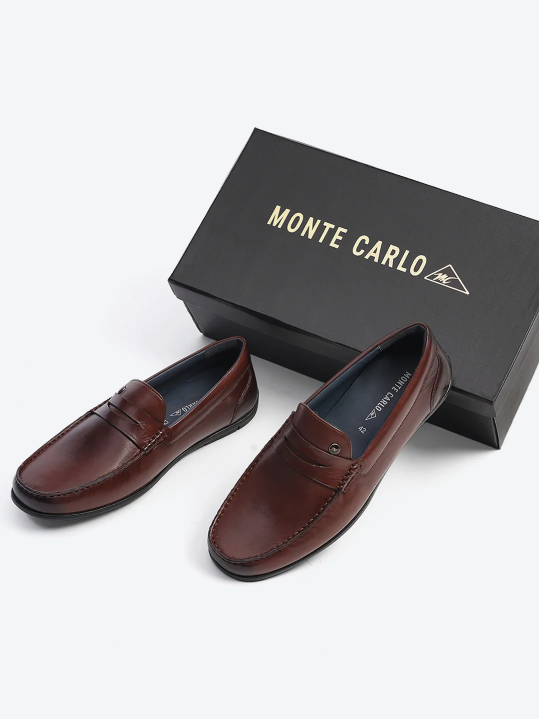 Men Brown Slip on Genuine Leather Loafers - Image 2