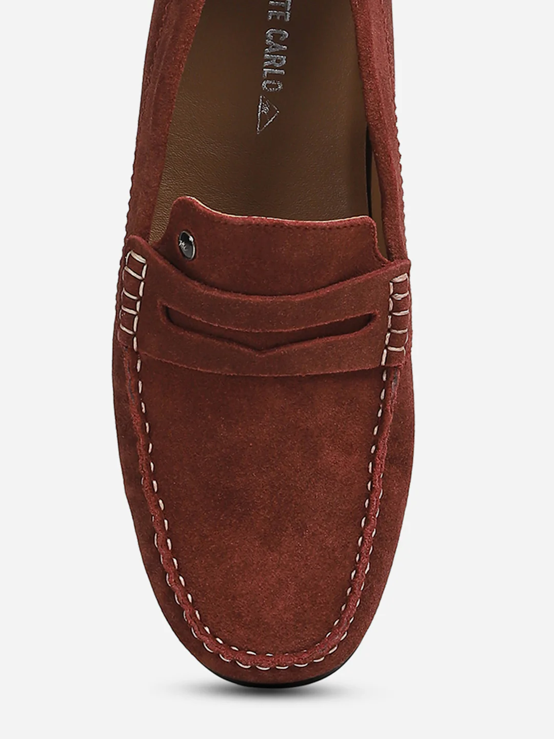 Men Maroon Slip-On Genuine Leather Loafer - Image 10