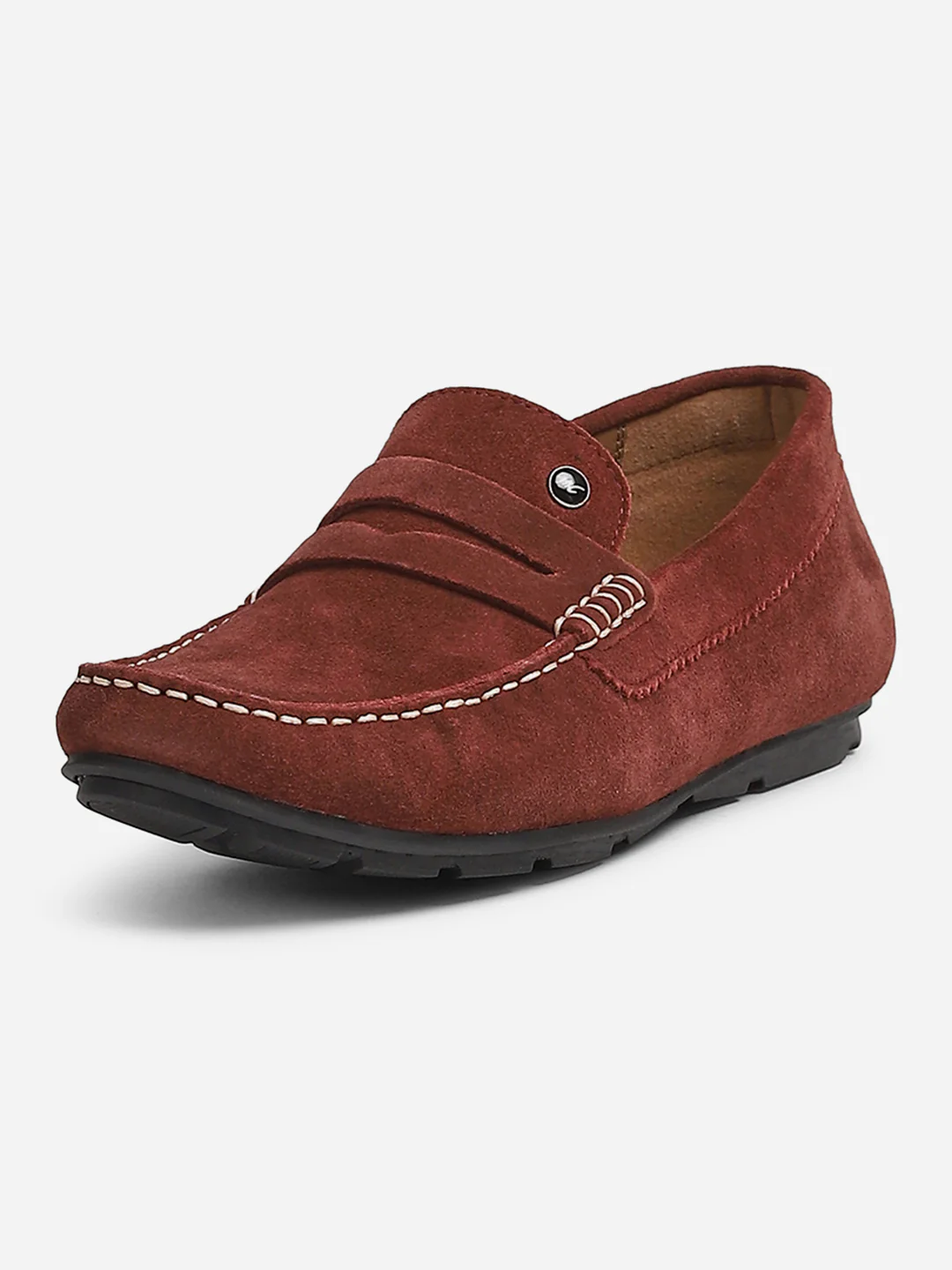 Men Maroon Slip-On Genuine Leather Loafer - Image 5