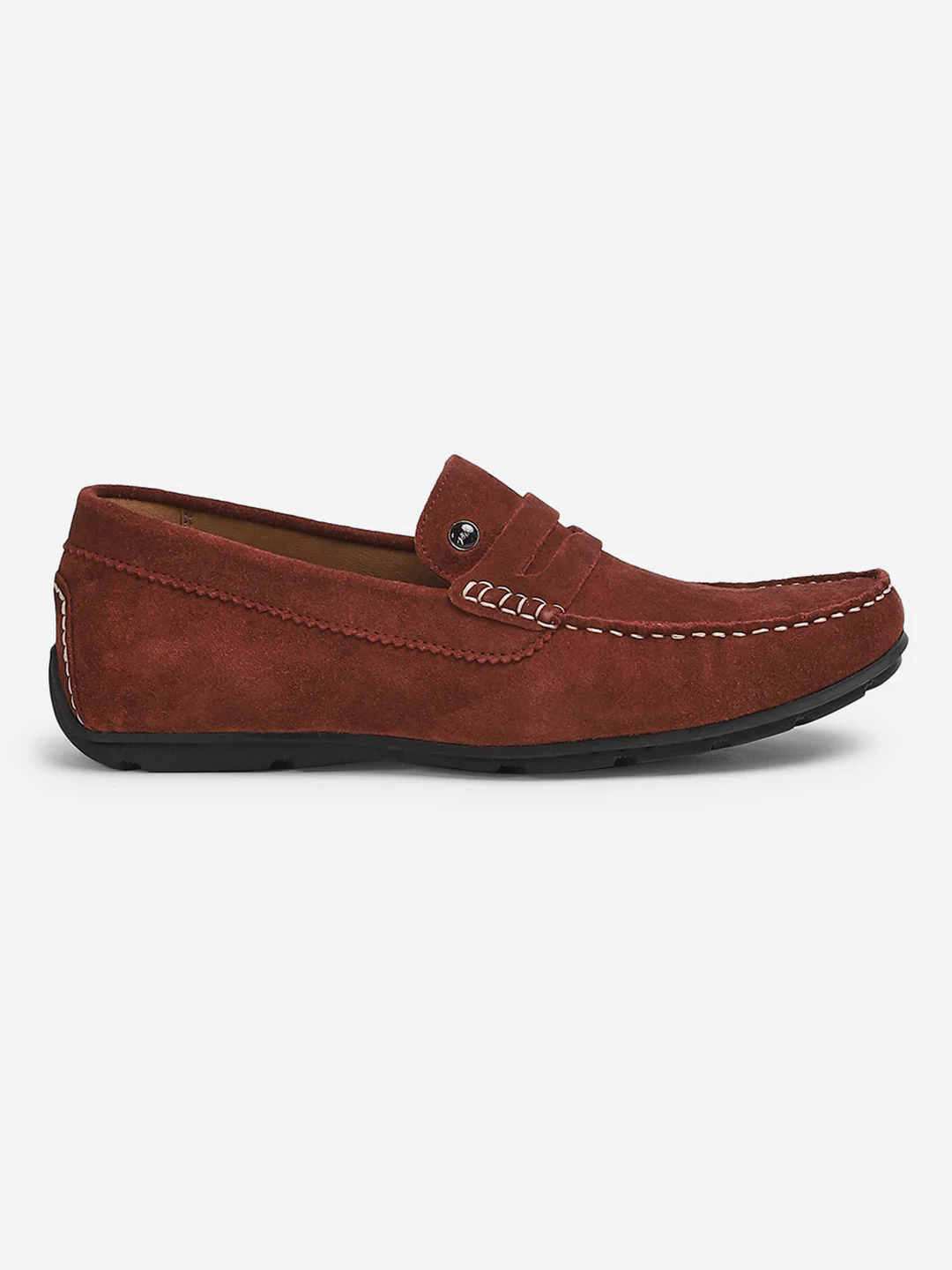 Men Maroon Slip-On Genuine Leather Loafer - Image 7