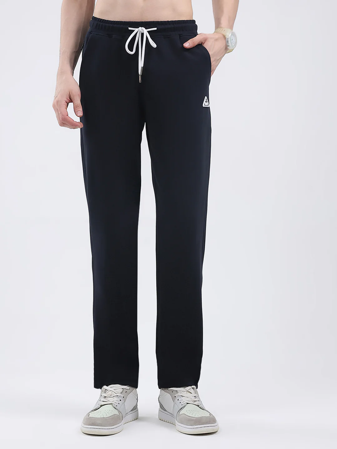 Rock.it Men Navy Blue Solid Regular Fit Winter Lower