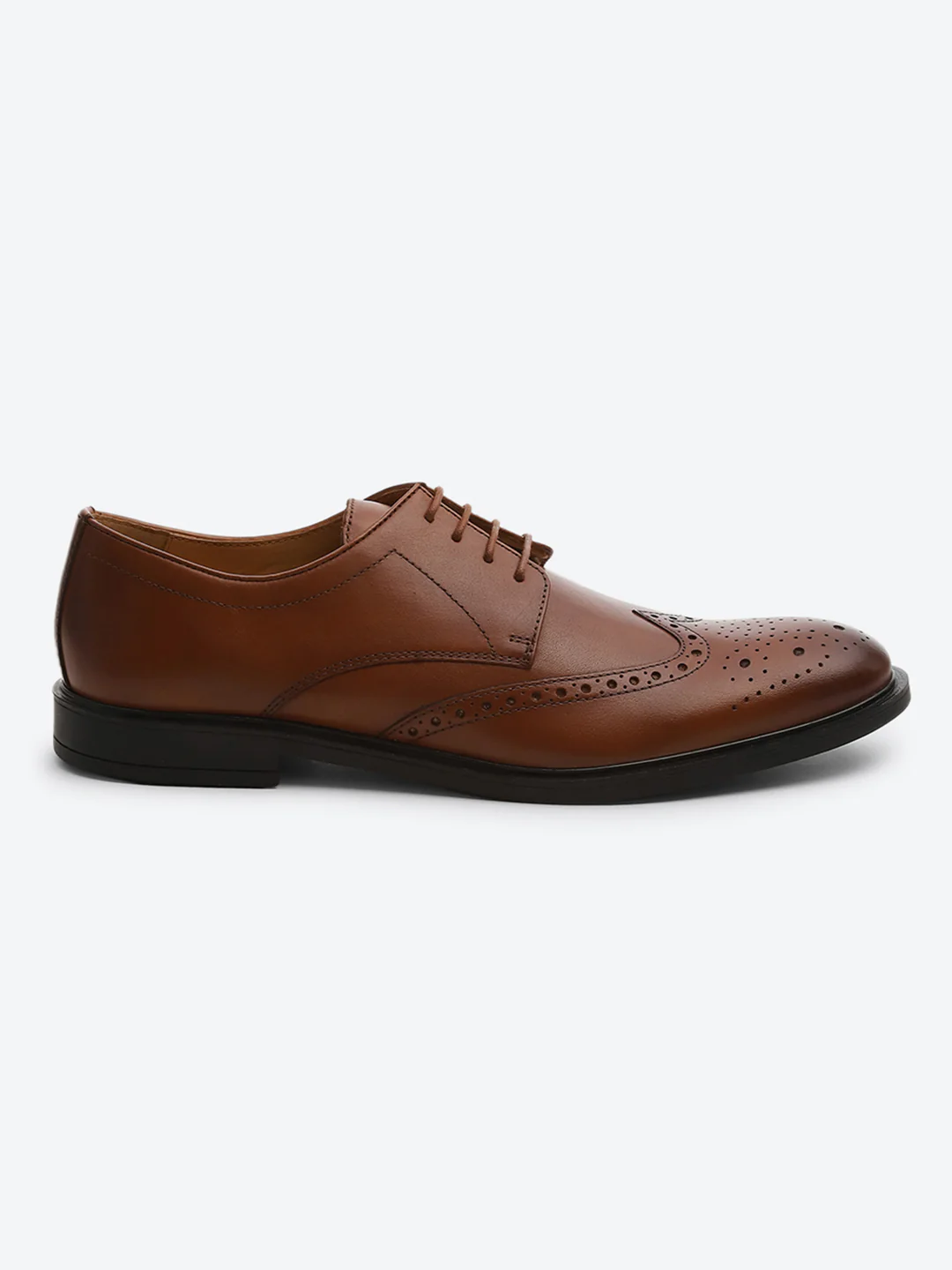 Monte Carlo Tan Formal Brogue Lace Up Shoes for Men - Image 5