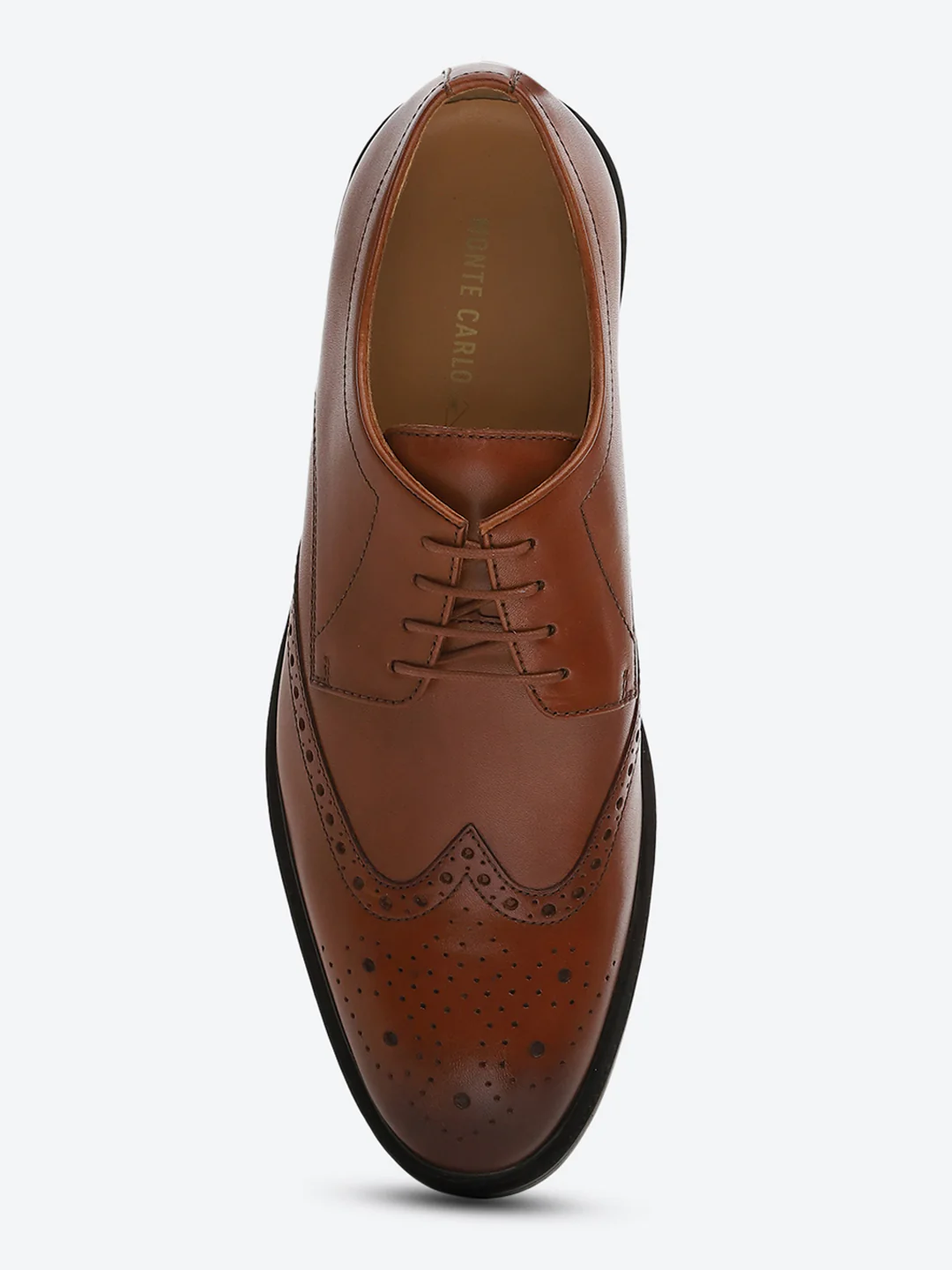 Monte Carlo Tan Formal Brogue Lace Up Shoes for Men - Image 7