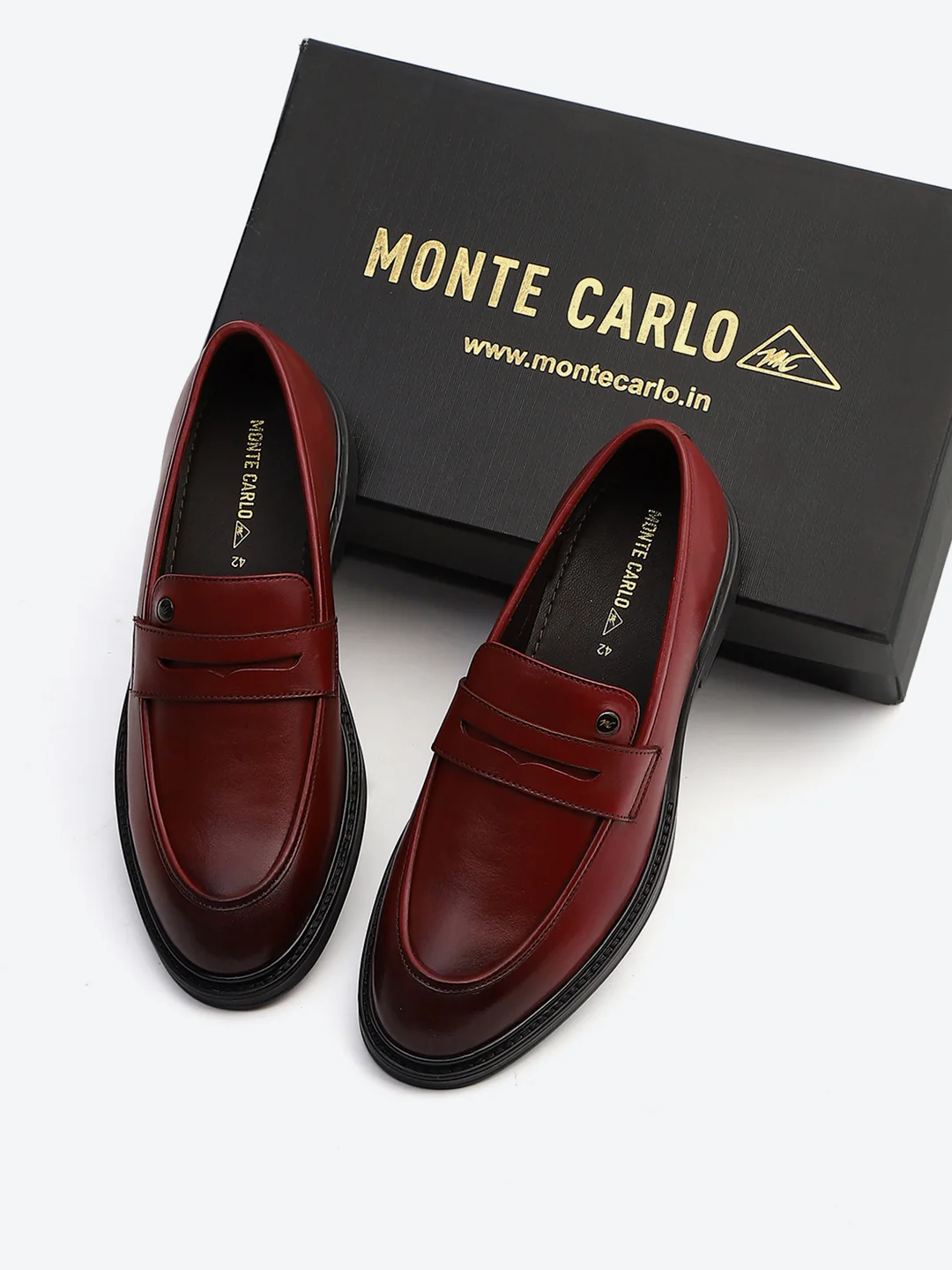 Monte Carlo Cherry Slip-On I Formal I Party Wear Leather Penny Loafers for Men - Image 2