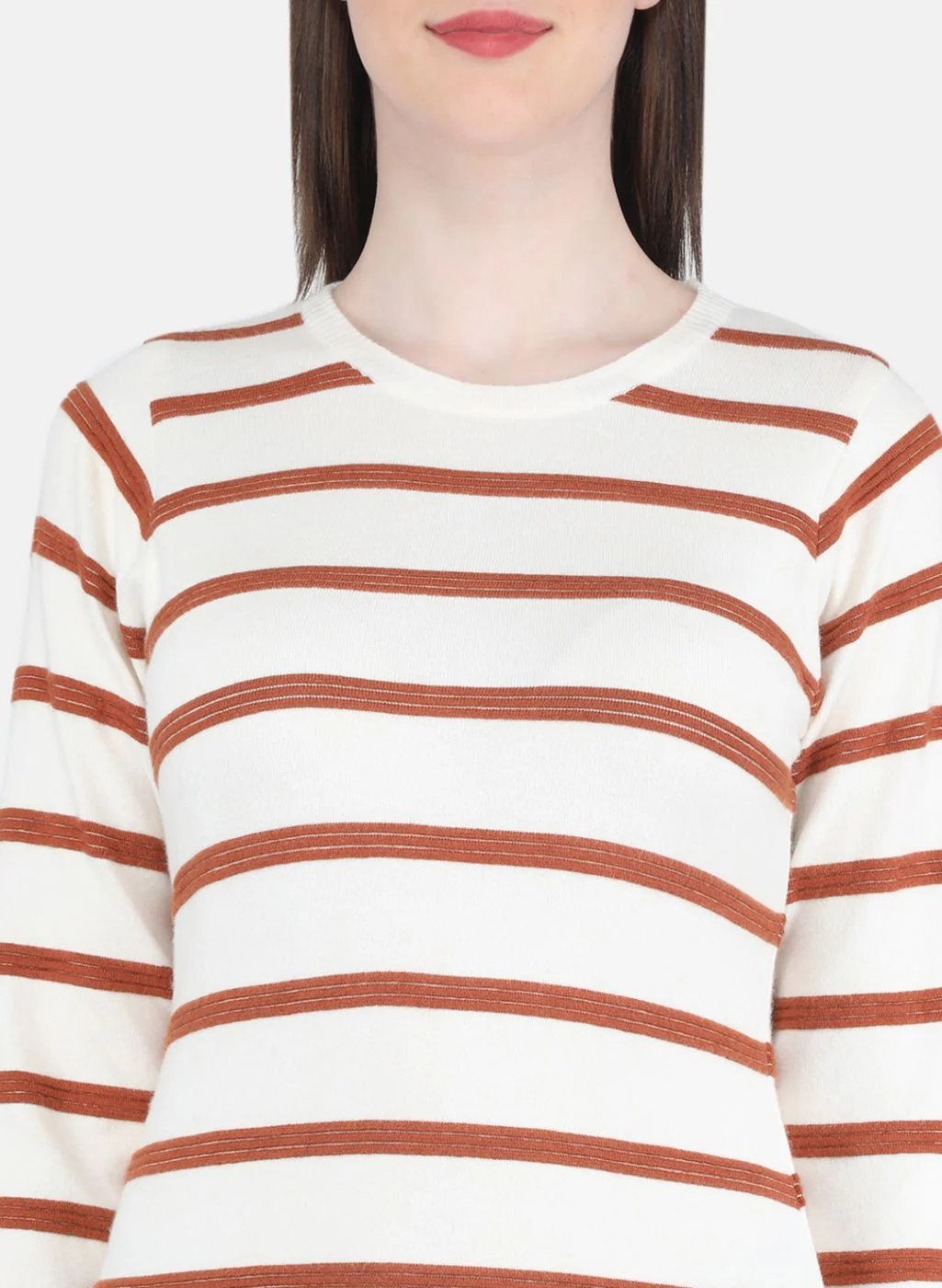 Women White Stripe Top - Image 5