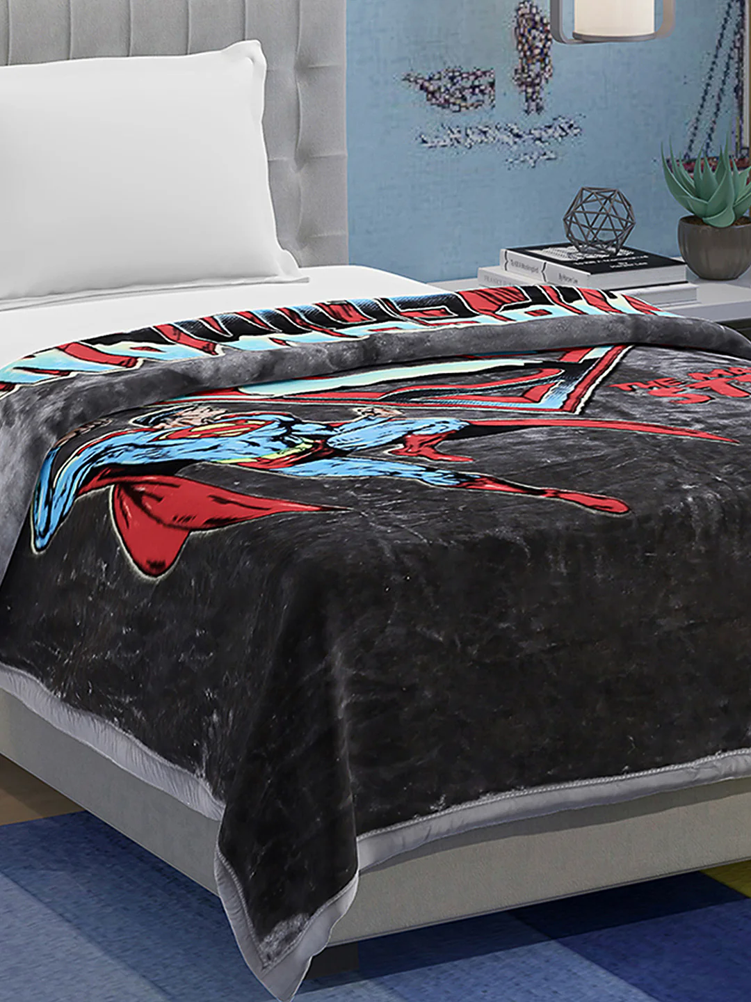 Printed Baby Blanket 1 Ply, 576 GSM, 1.9 kg (Super Hero)