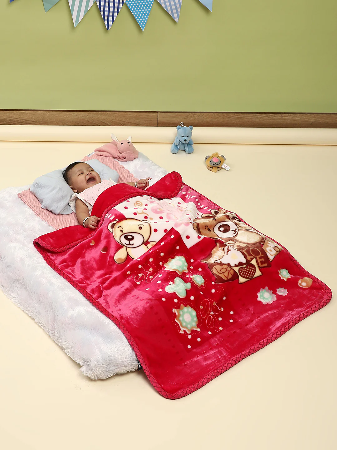 Printed Baby Blanket 2 Ply, 550 GSM, Weight 0.5 kg (Donald)