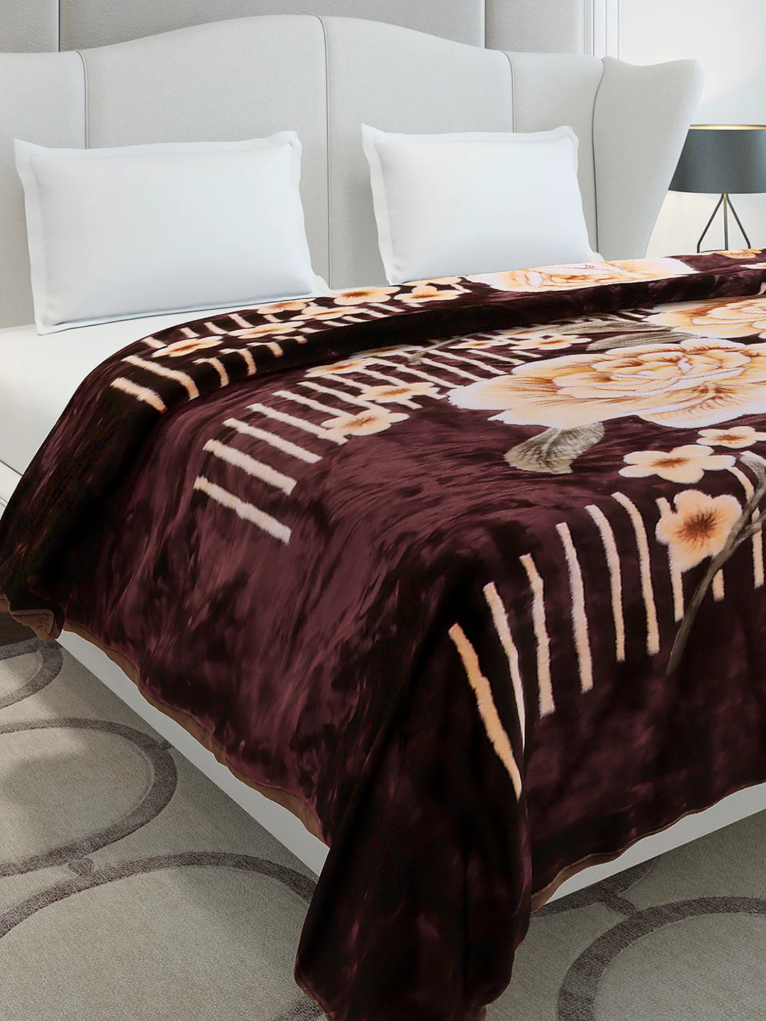Printed Double Bed 2 Ply, 852 GSM Blanket for Heavy Winter - (Marshal)
