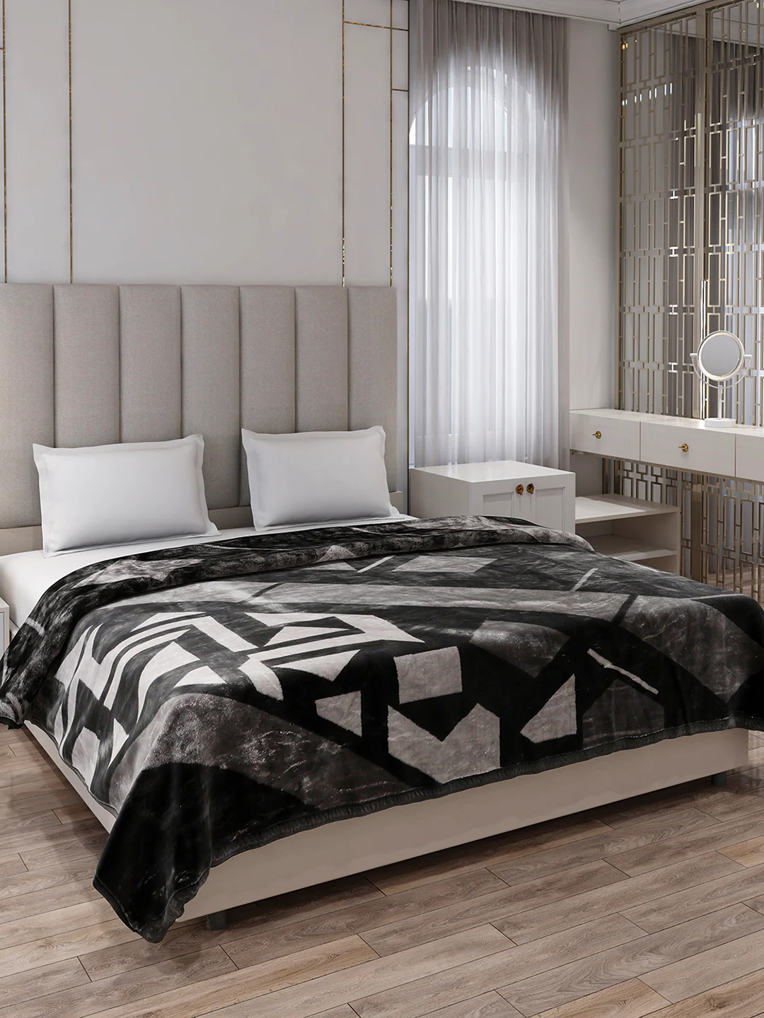 Printed Double Bed 2 Ply, 871 GSM Blanket for Heavy Winter - (Moon Valley Box) - Image 4
