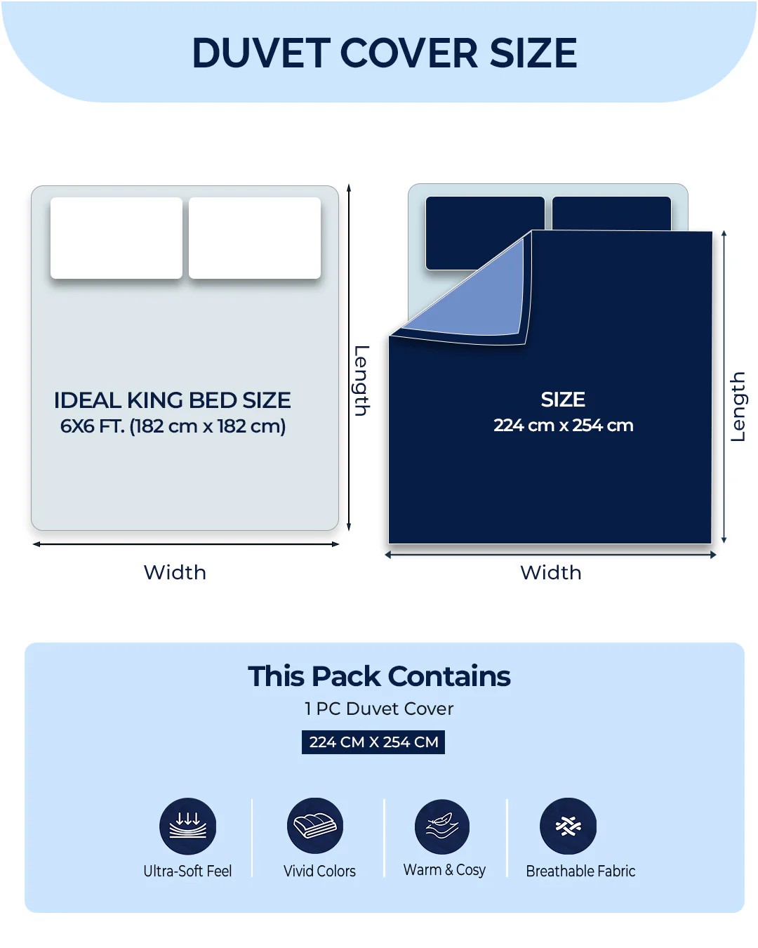 Printed Double Bed 210 GSM Duvet Cover - (Ecoease) - Image 8