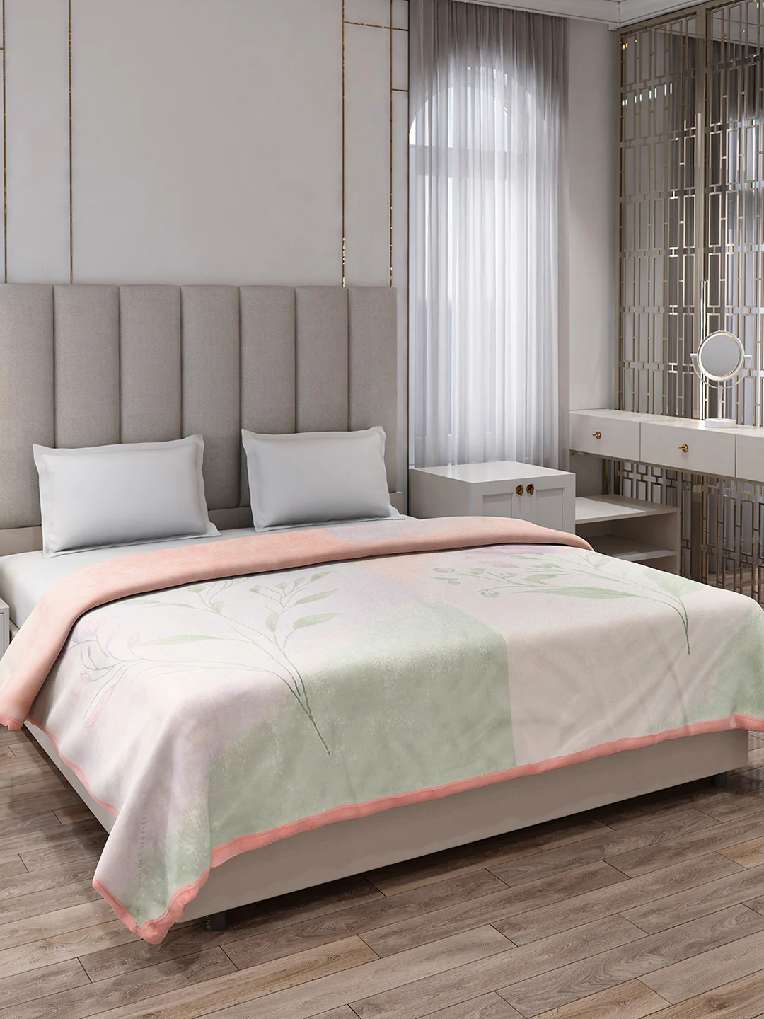 Printed Double Bed 3, 890 GSM Ply Blanket for Heavy Winter - (Rosewood) - Image 4