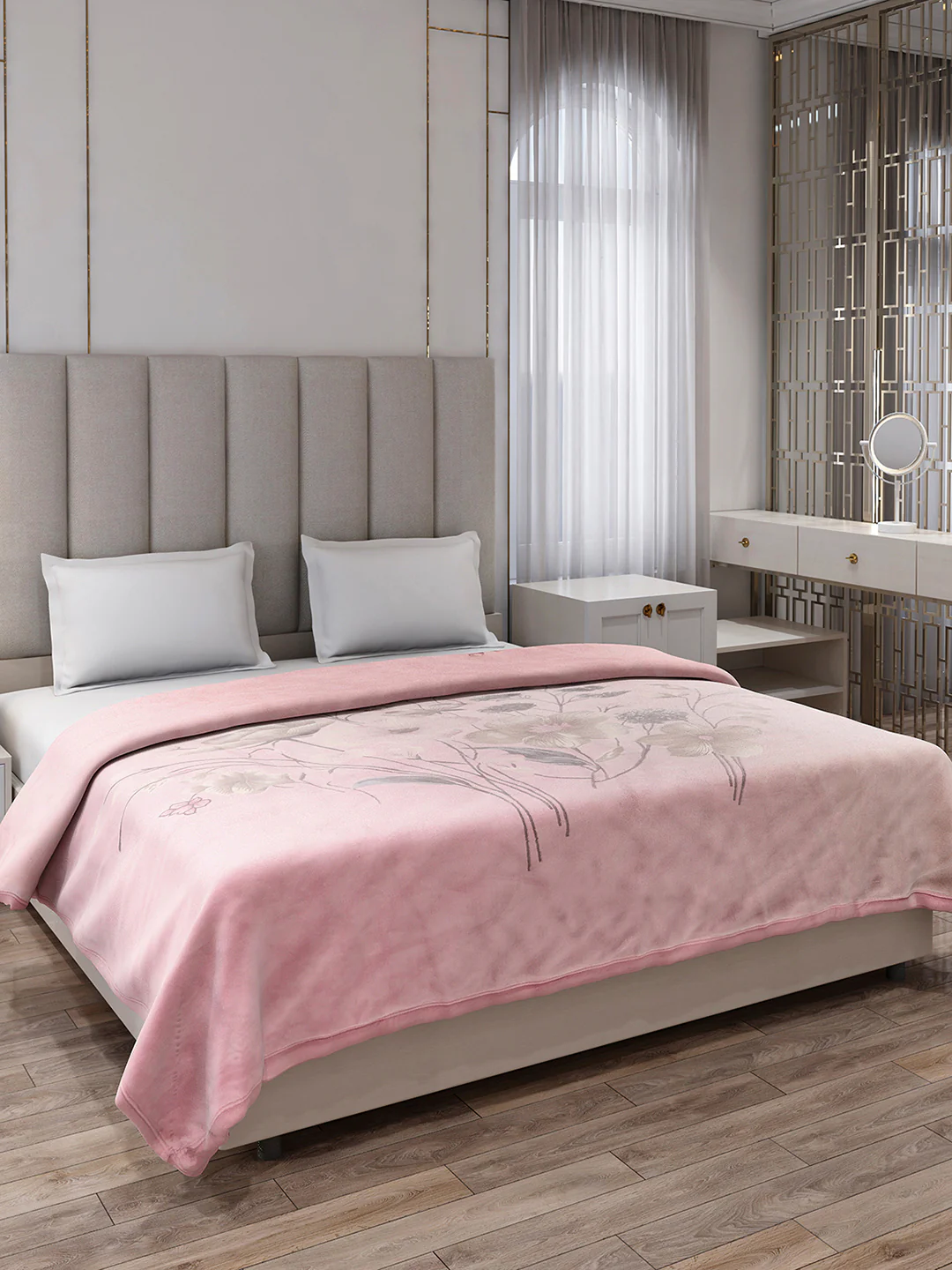 Printed Double Bed 3, 890 GSM Ply Blanket for Heavy Winter - (Rosewood) - Image 4